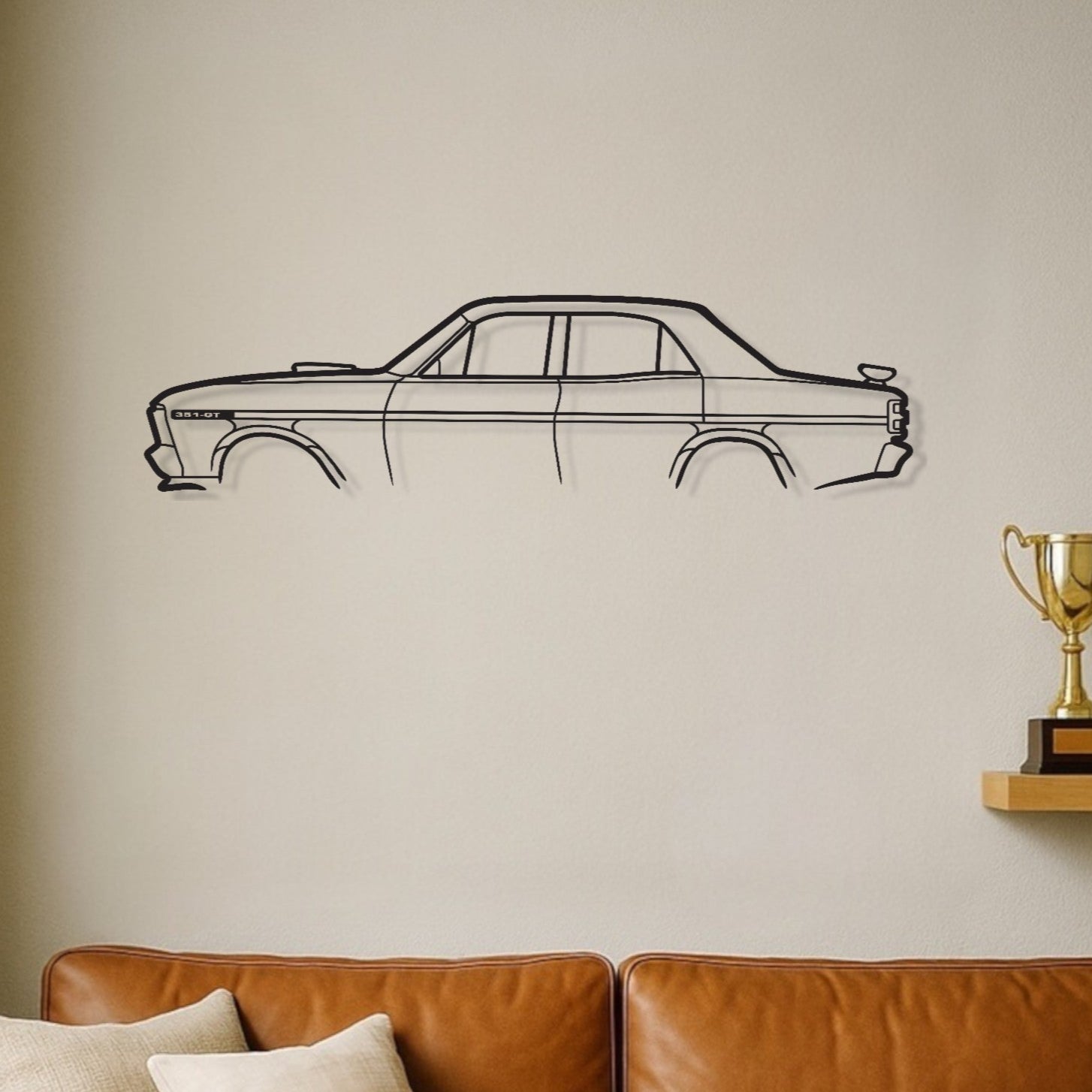 Ford Falcon XY GT Metal Wall Art Silhouette