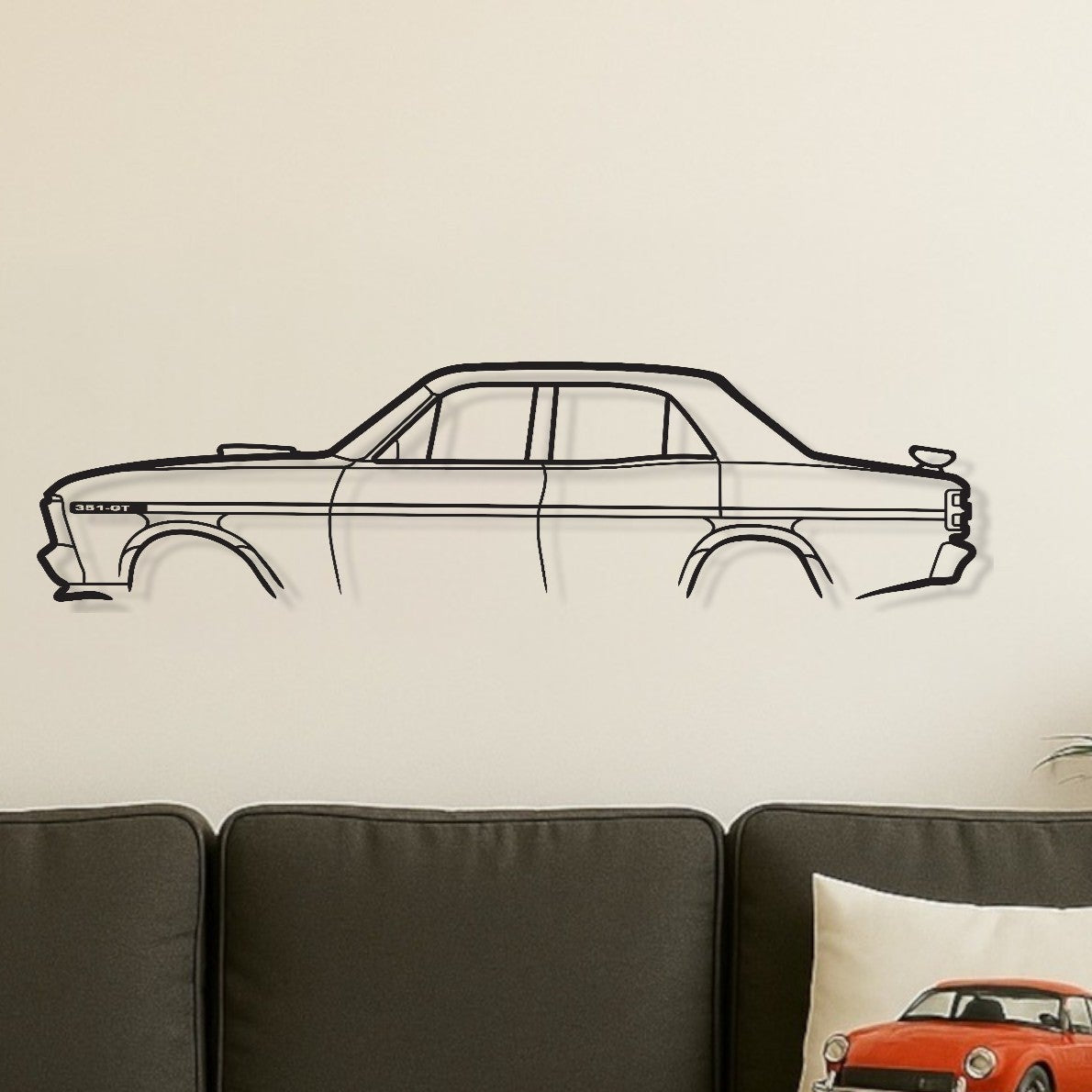 Ford Falcon XY GT Metal Wall Art Silhouette