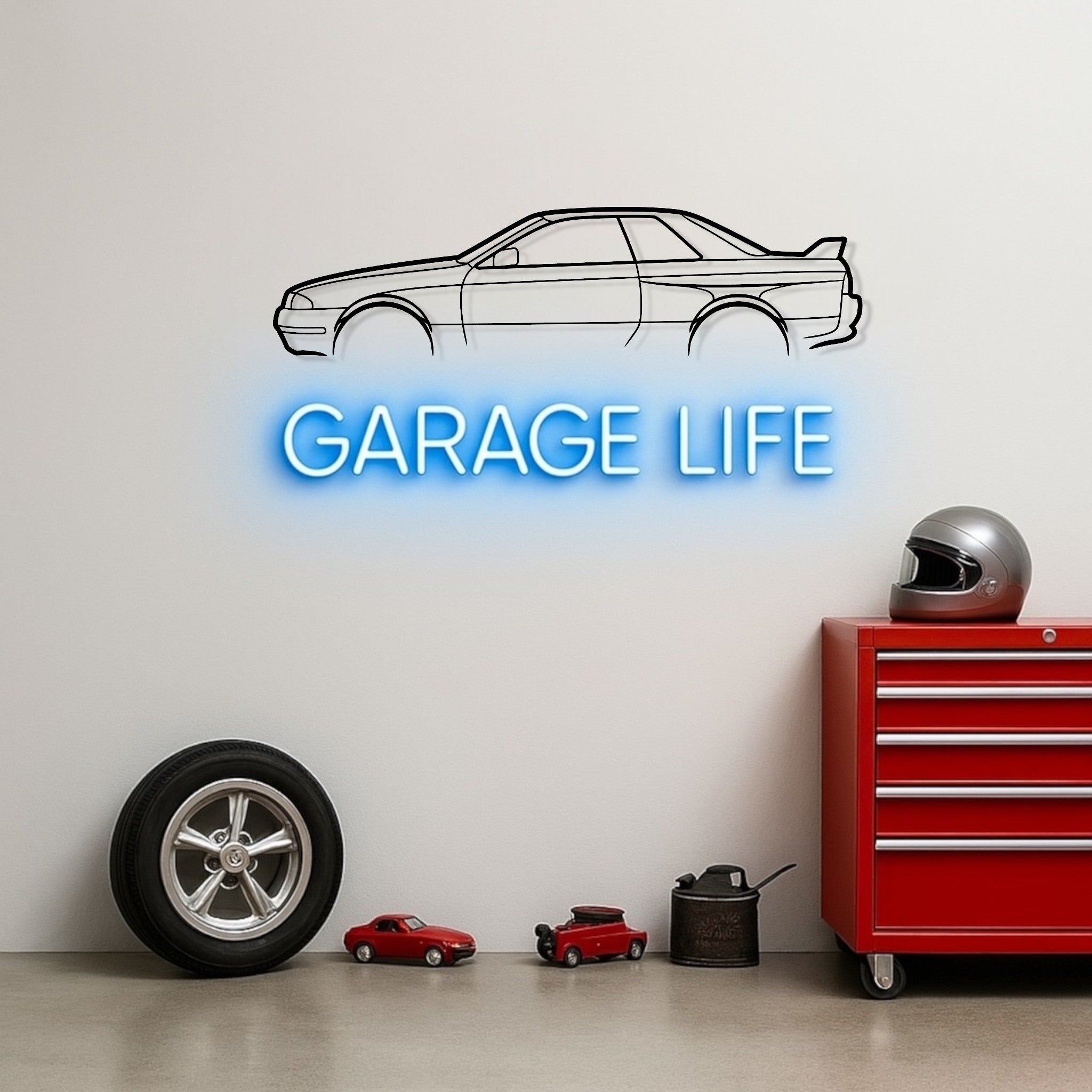 Nissan Skyline R32 GTR Metal Wall Art Silhouette