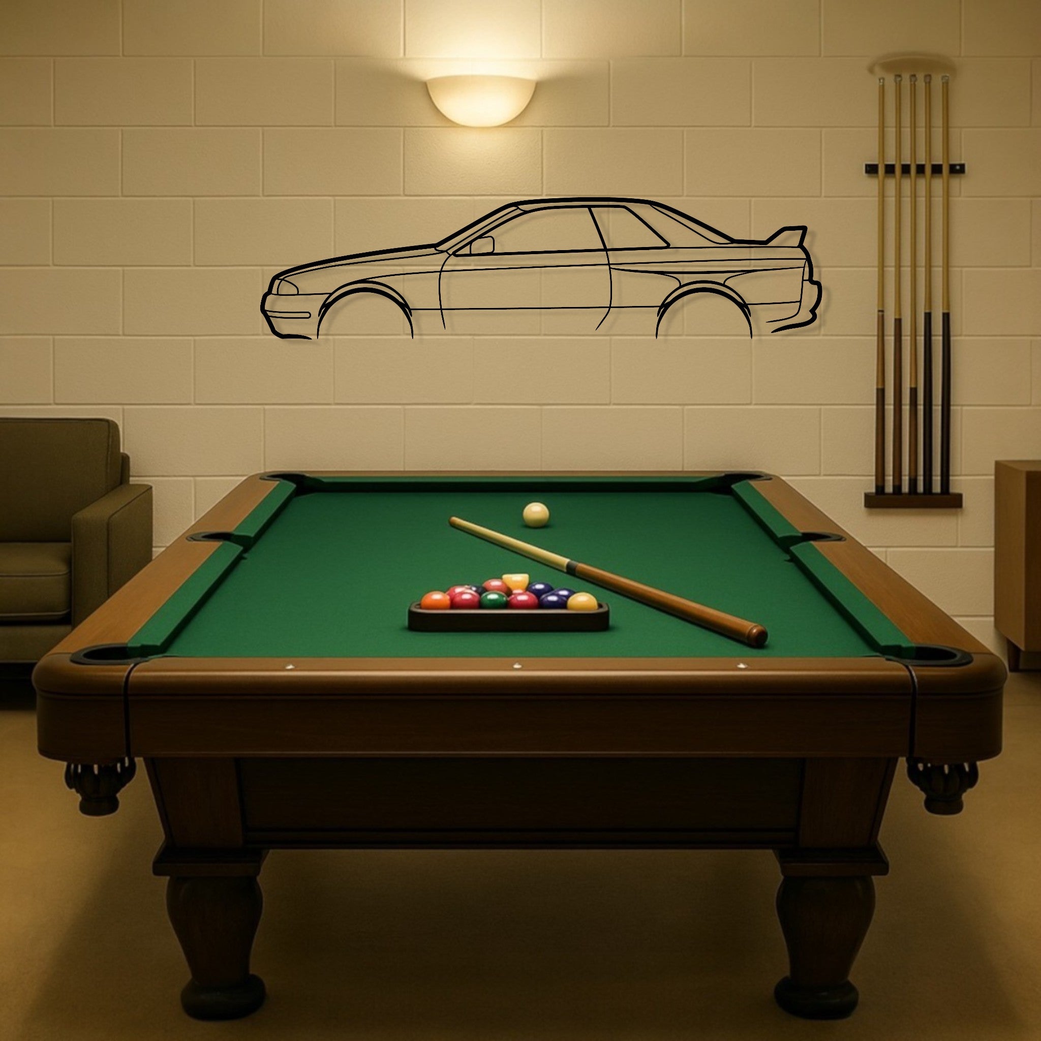 Nissan Skyline R32 GTR Metal Wall Art Silhouette