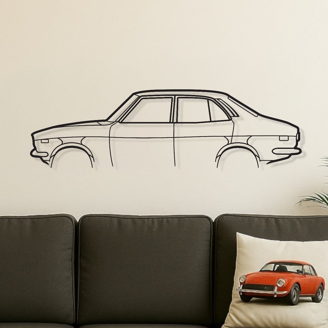 Mazda RX2 4 Door Metal Wall Art Silhouette