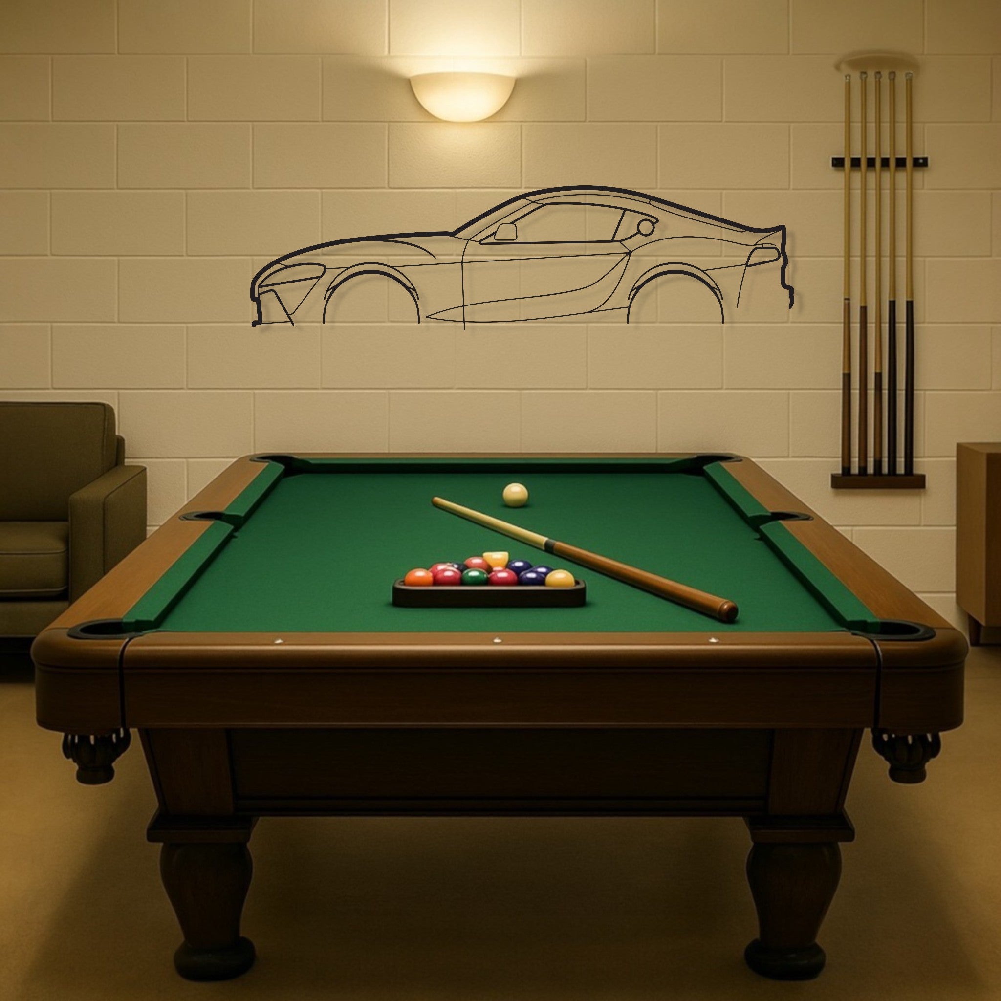 Toyota GR Supra MK V Metal Wall Art Silhouette