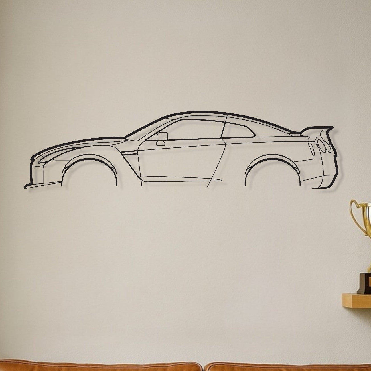 Nissan R35 GTR Metal Wall Art Silhouette