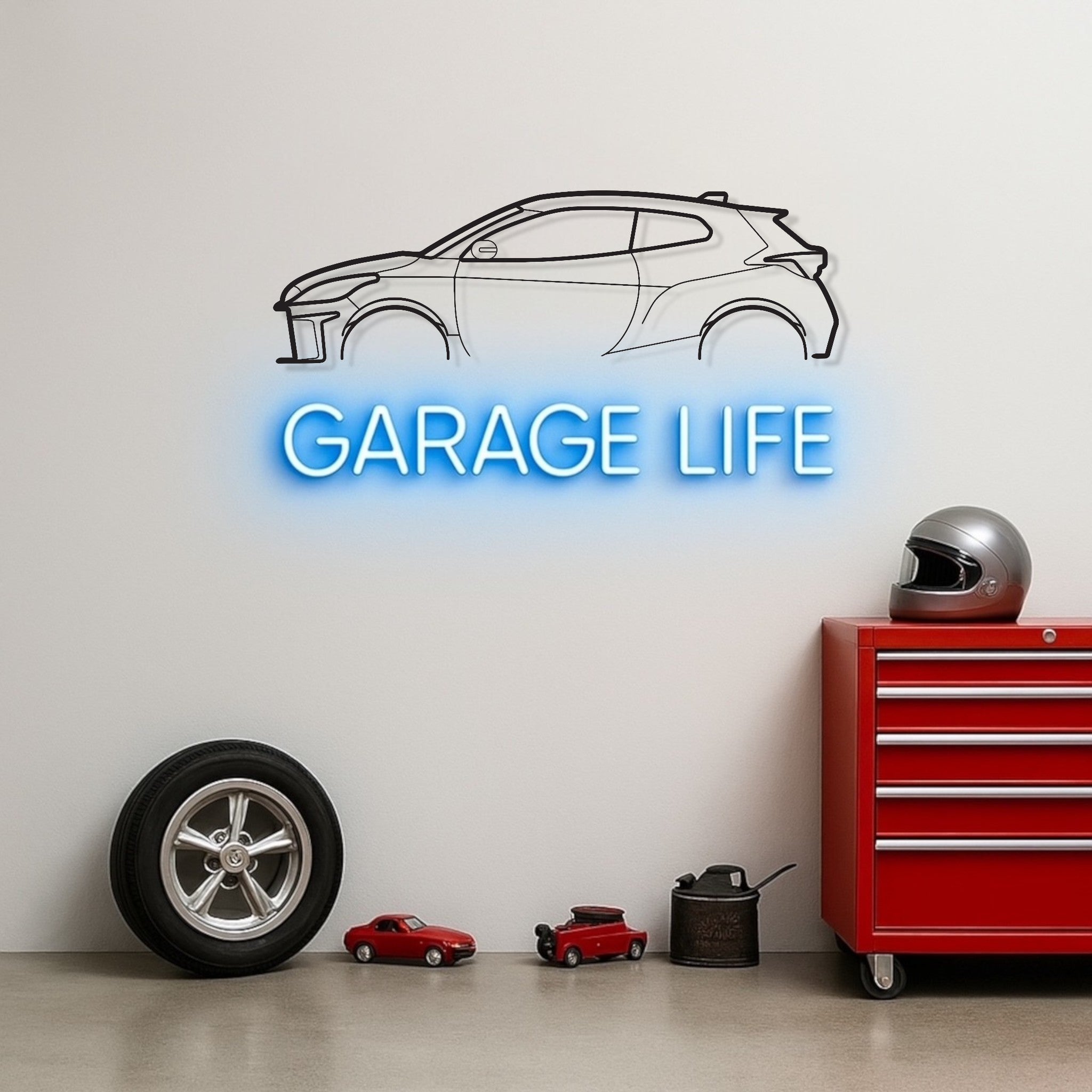 Toyota GR Yaris Metal Wall Art Silhouette