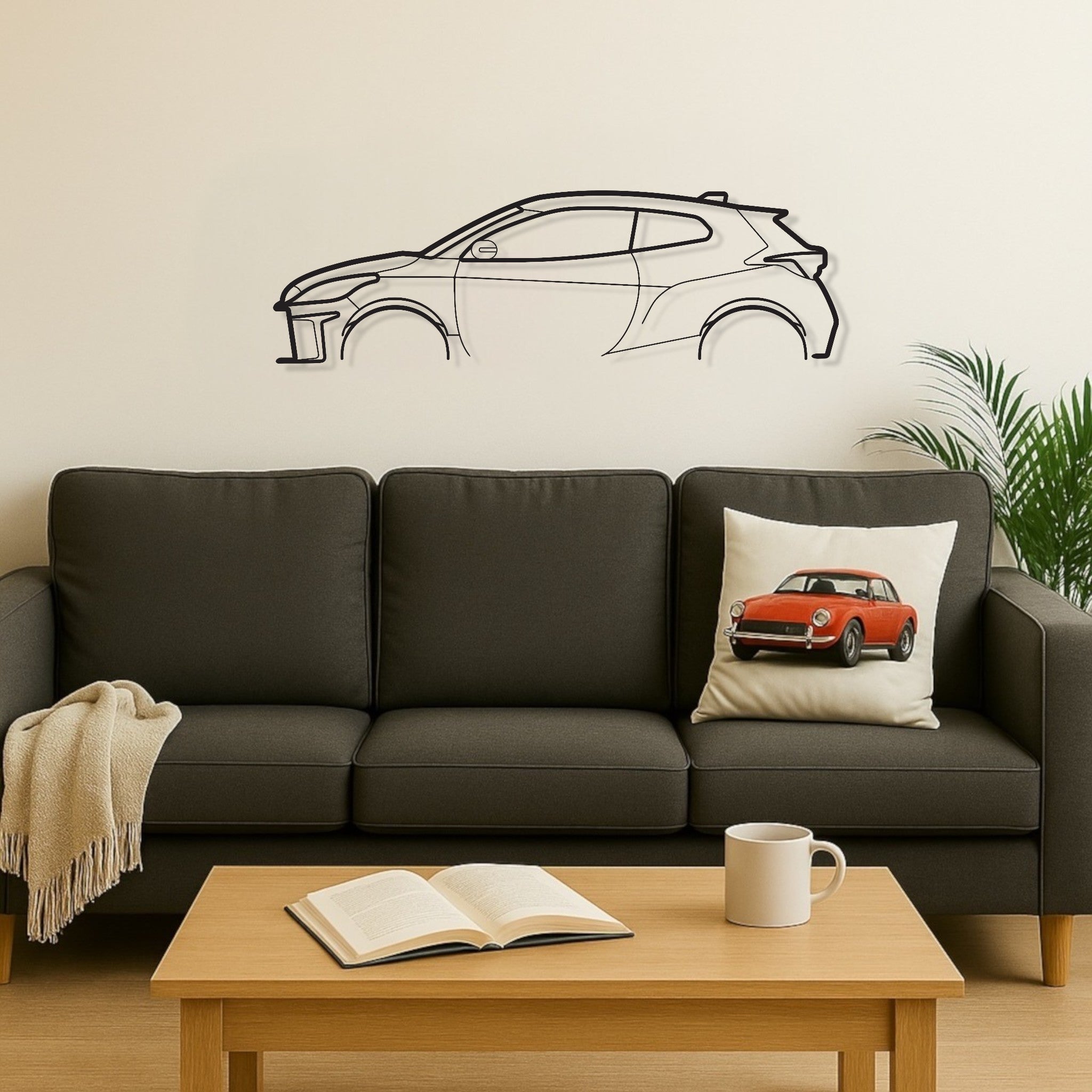 Toyota GR Yaris Metal Wall Art Silhouette
