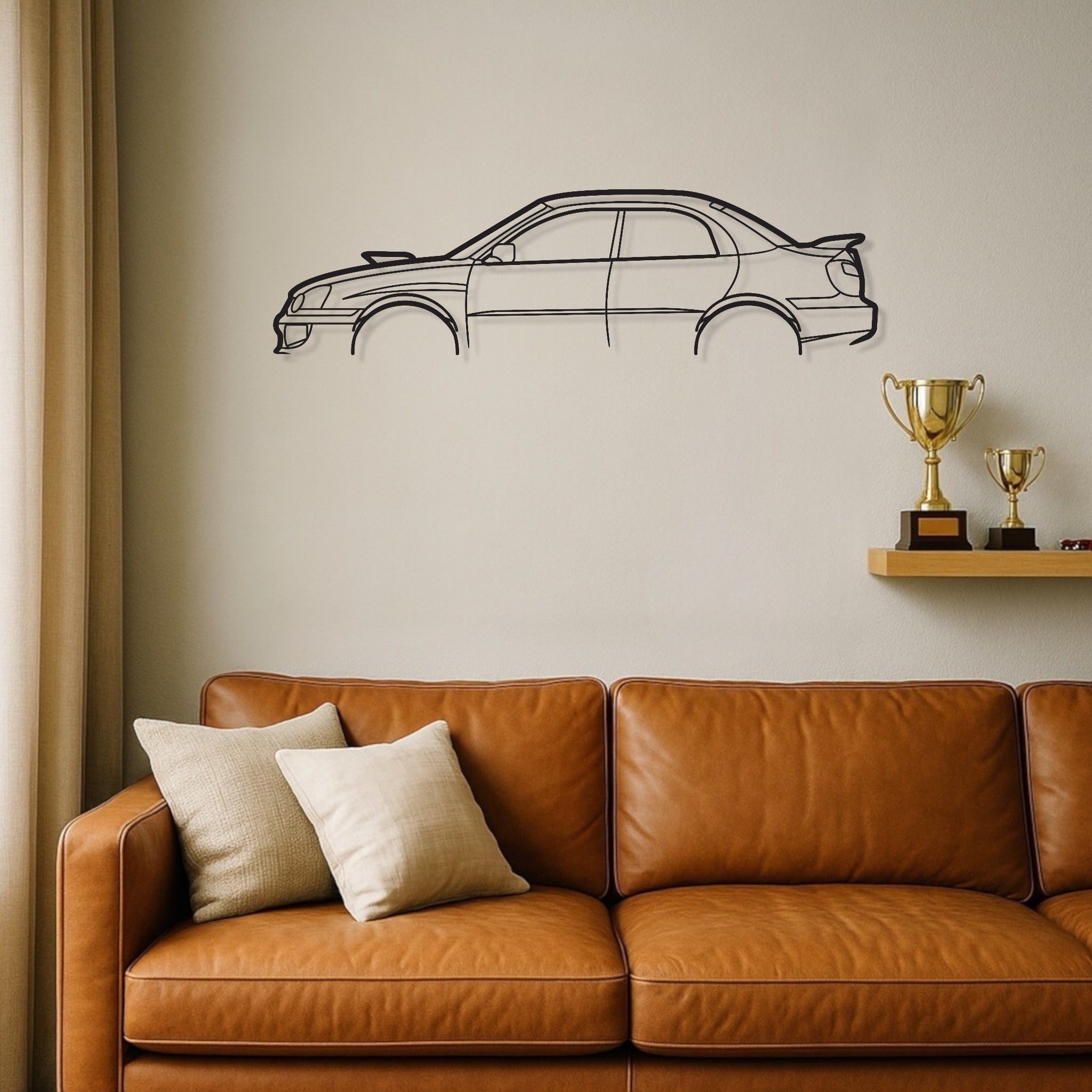 Subaru Impreza WRX 2004 Low Wing Metal Wall Art Silhouette