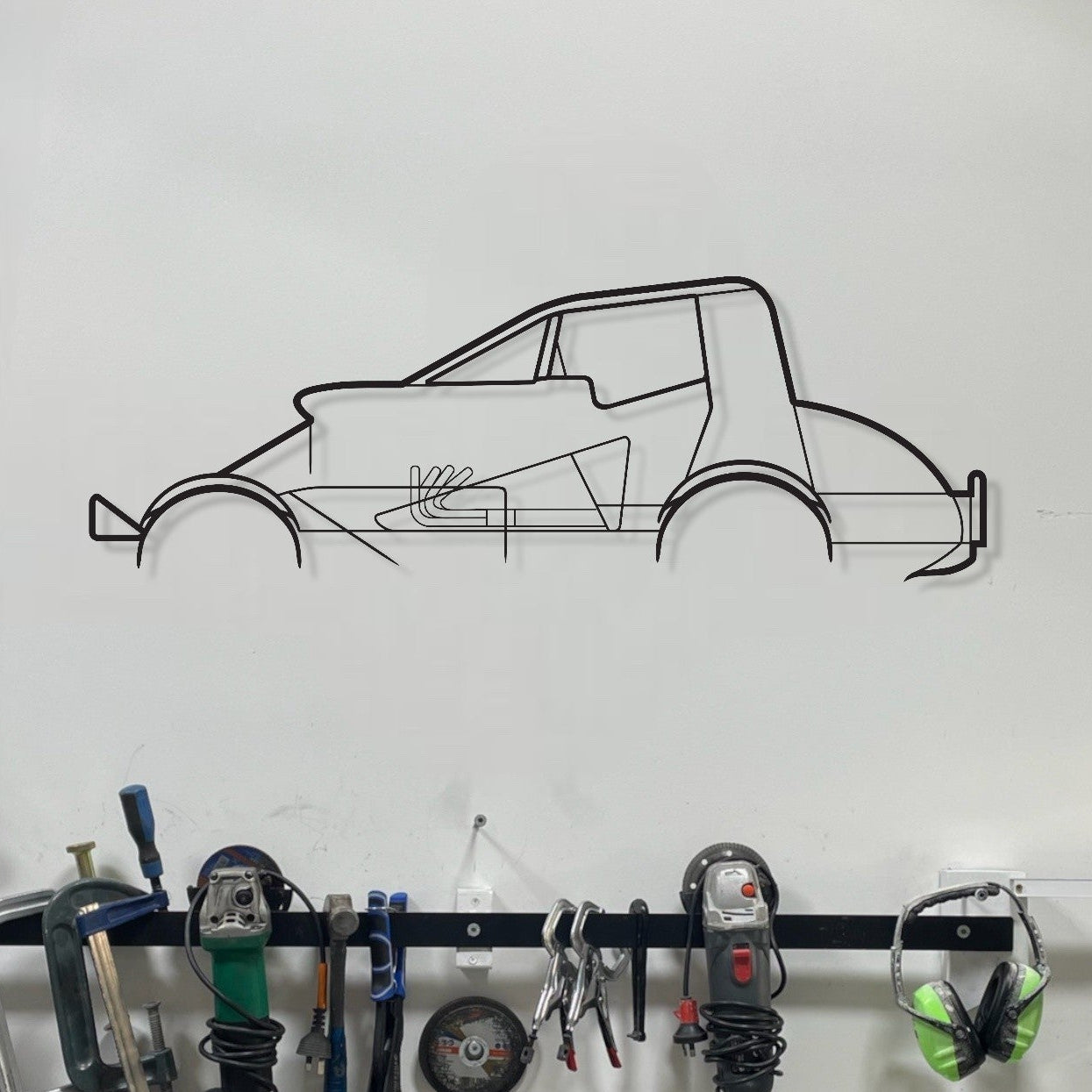 Speedway Dirt Car Metal Wall Art Silhouette