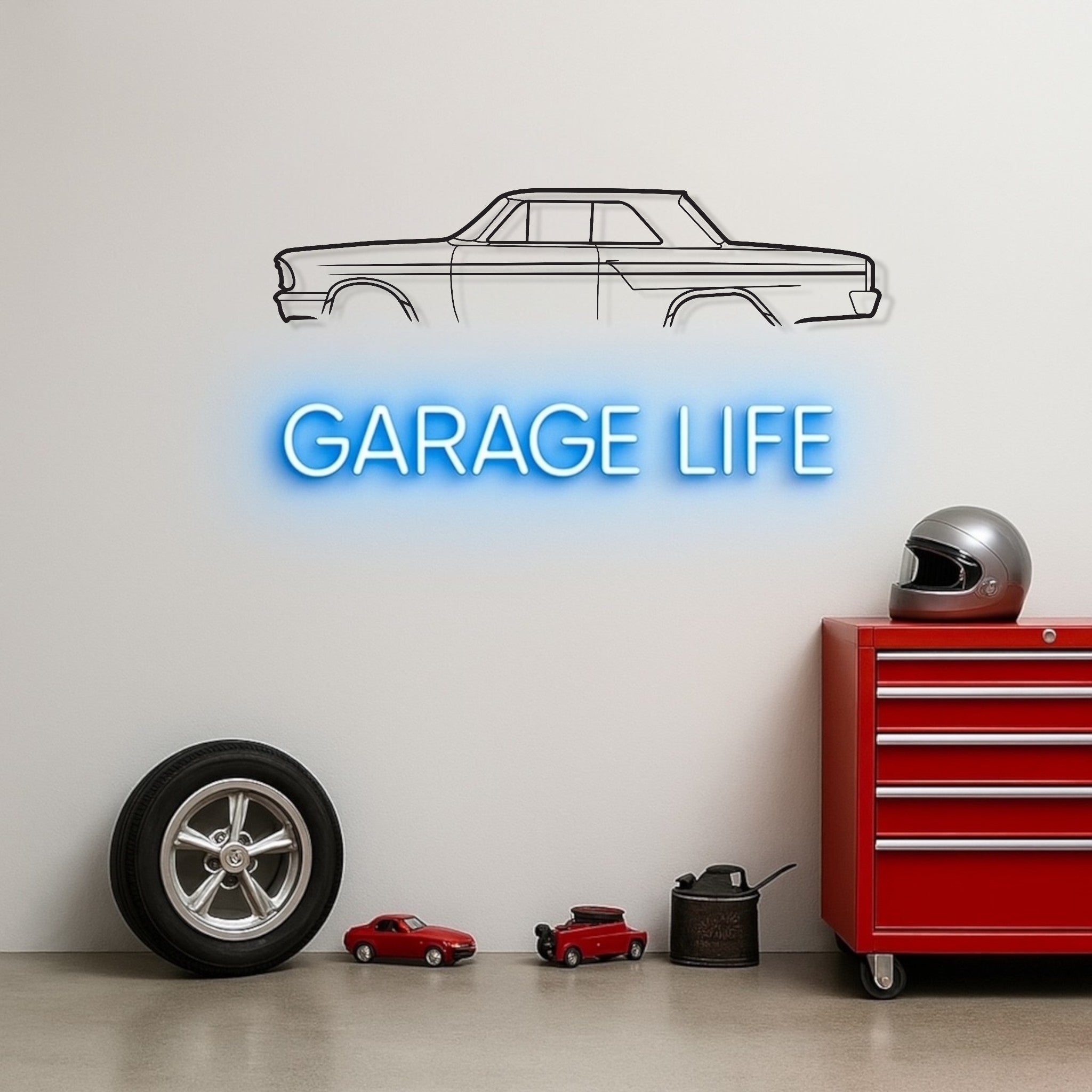 Ford Fairlane 500 Sport Metal Wall Art Silhouette