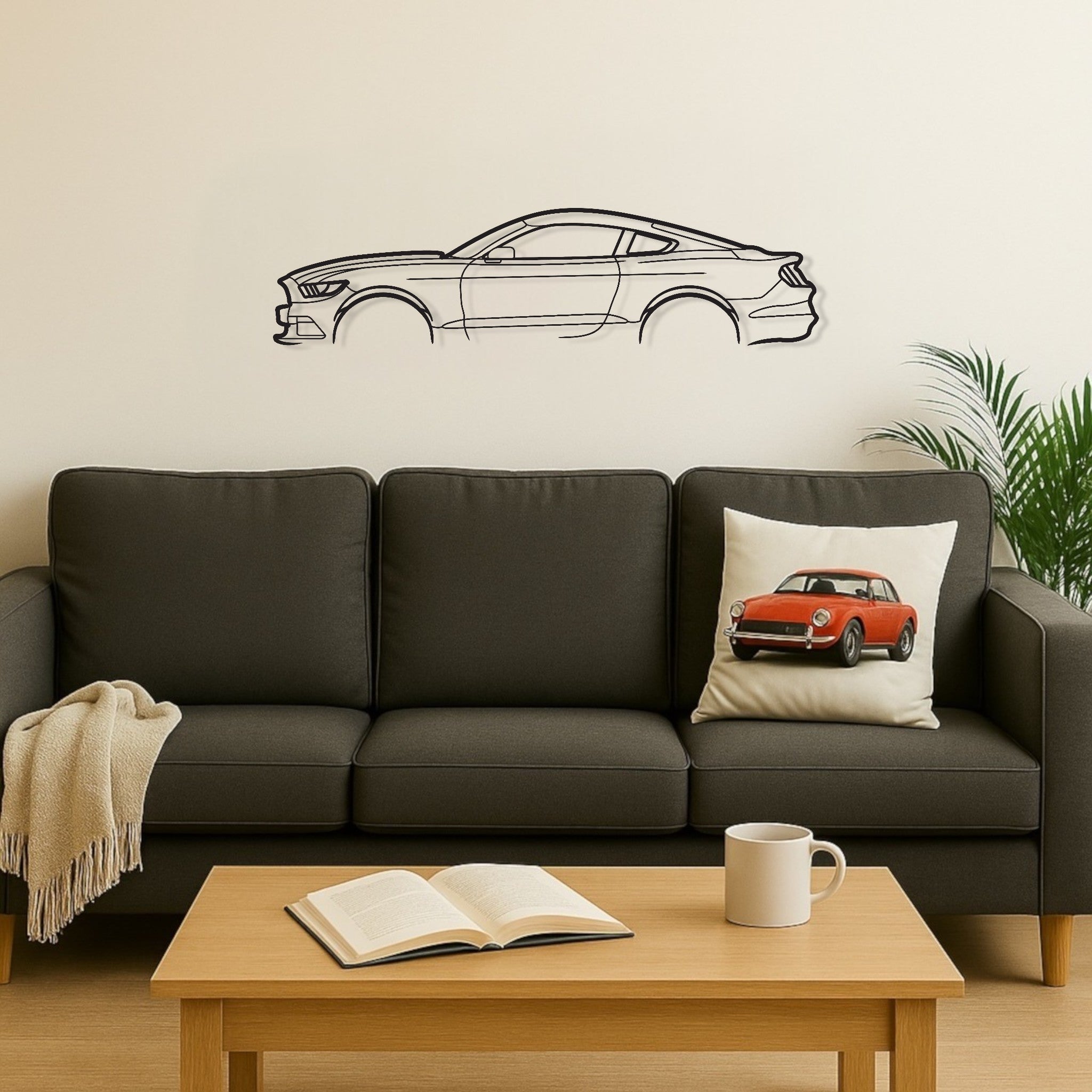 Ford Mustang GT 2015 Metal Wall Art Silhouette