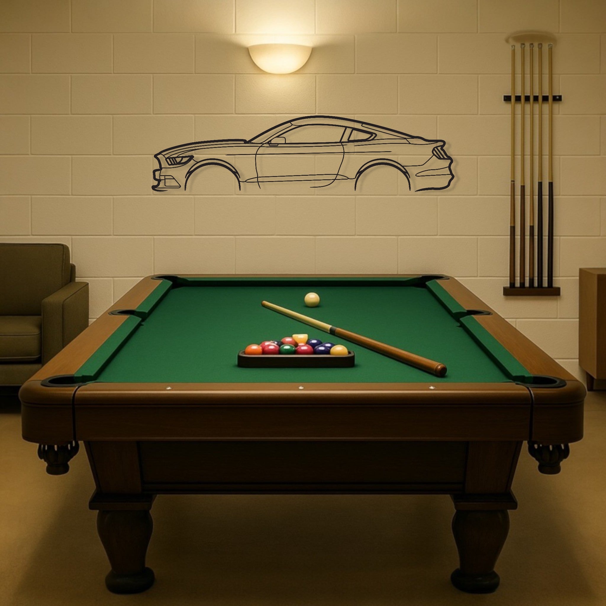 Ford Mustang GT 2015 Metal Wall Art Silhouette