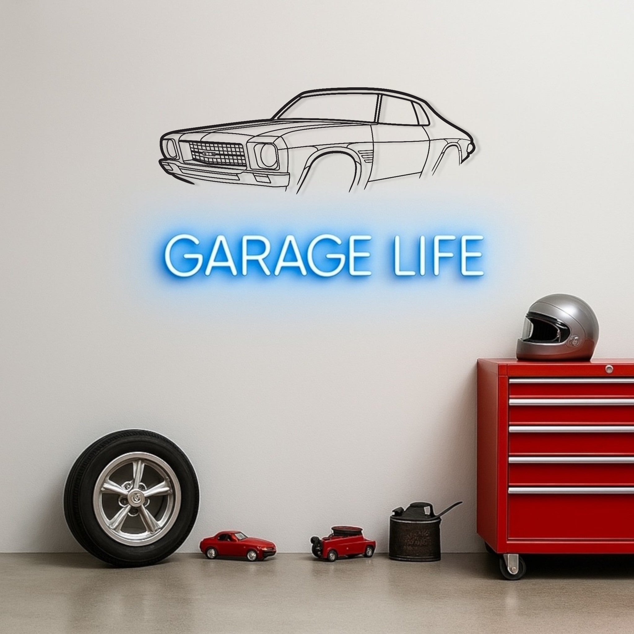 Holden HQ Monaro Perspective Metal Wall Art Silhouette