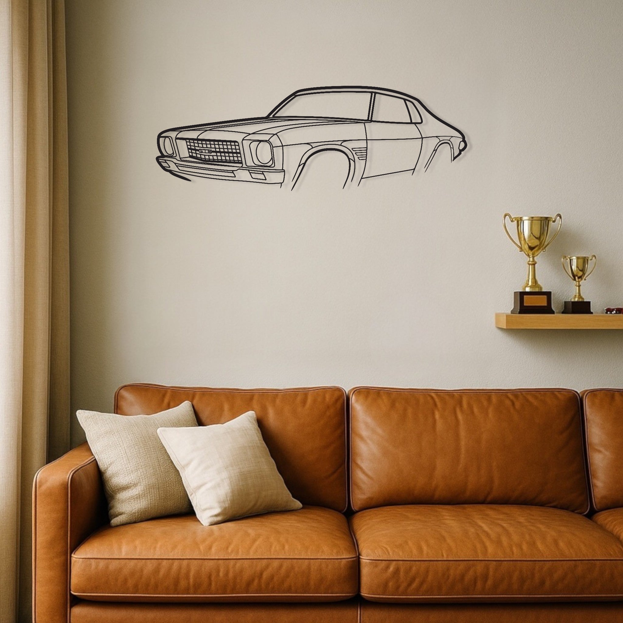 Holden HQ Monaro Perspective Metal Wall Art Silhouette
