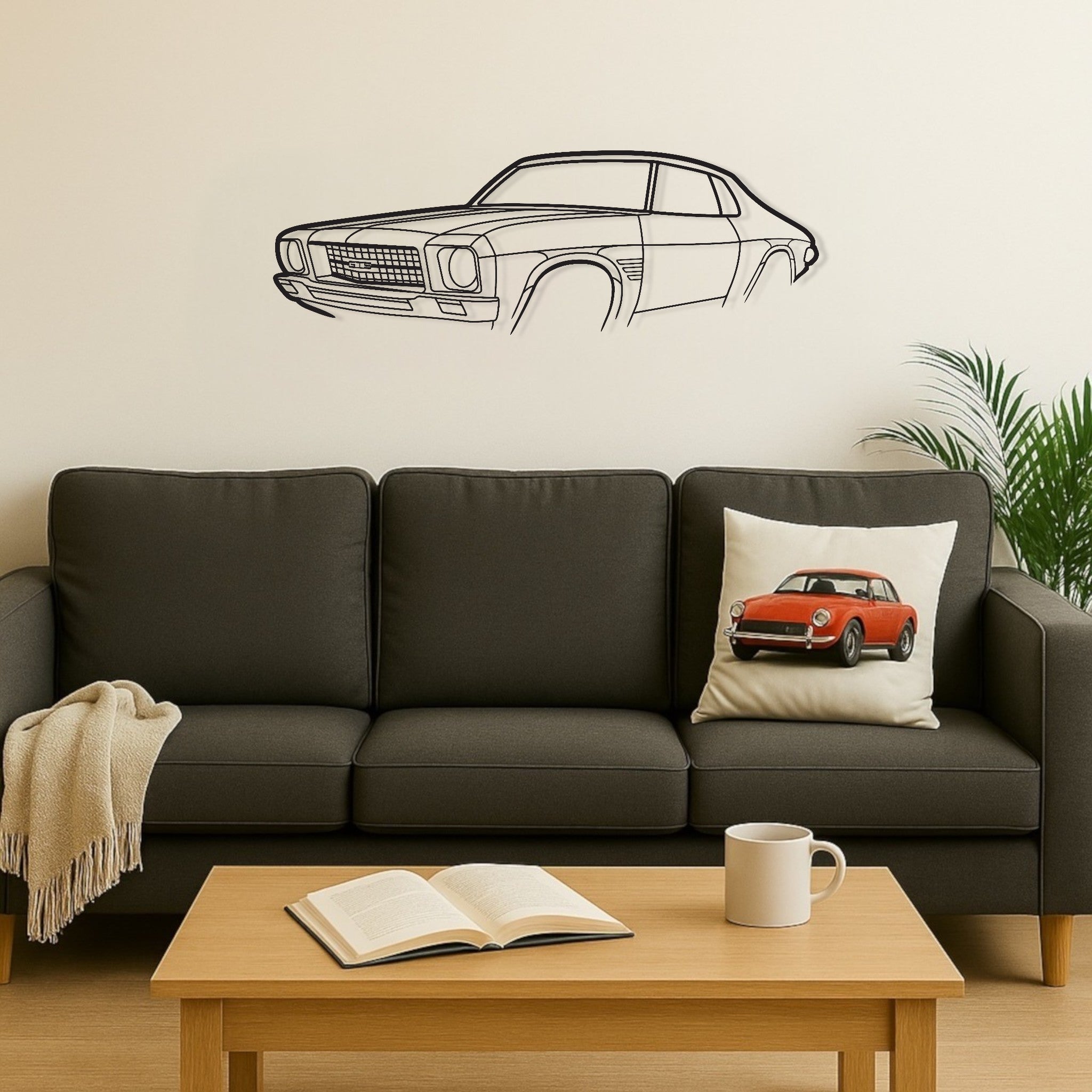 Holden HQ Monaro Perspective Metal Wall Art Silhouette