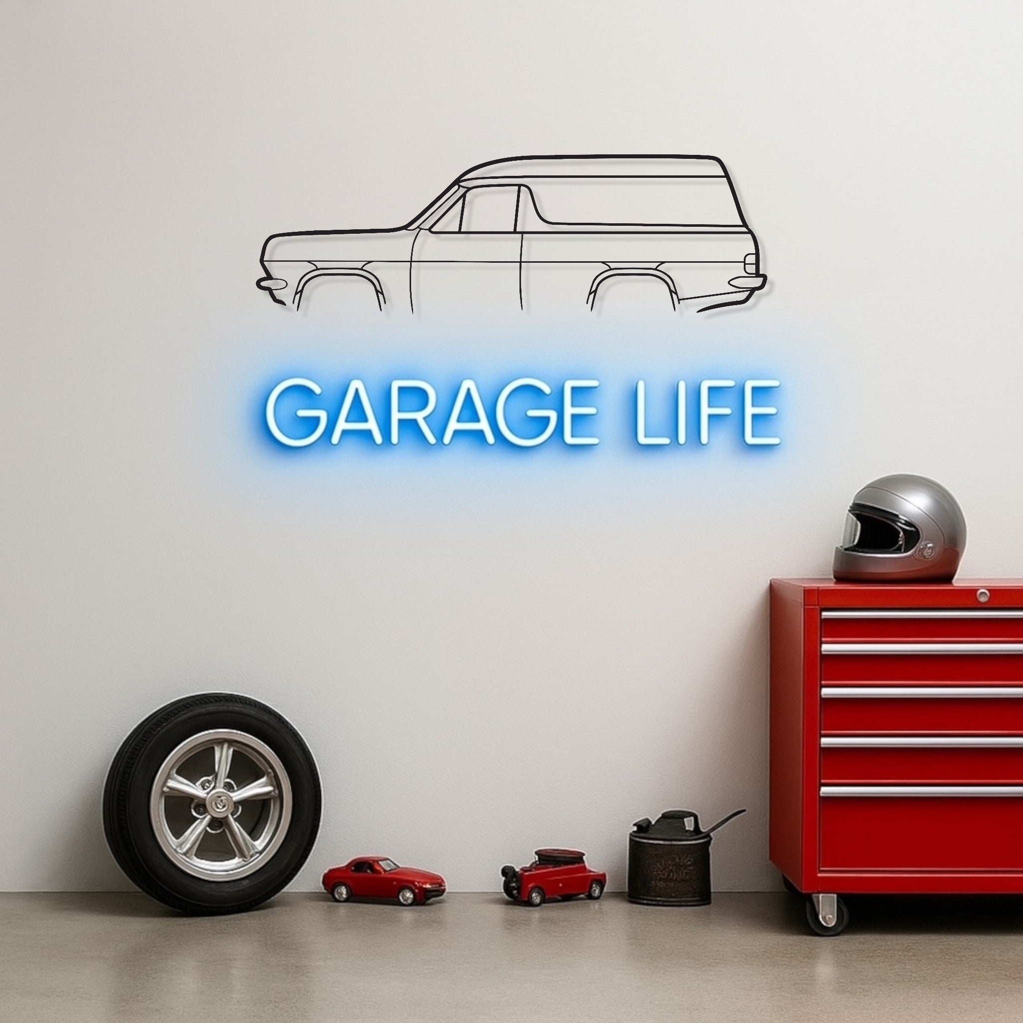Holden HR Panel Van Metal Wall Art Silhouette