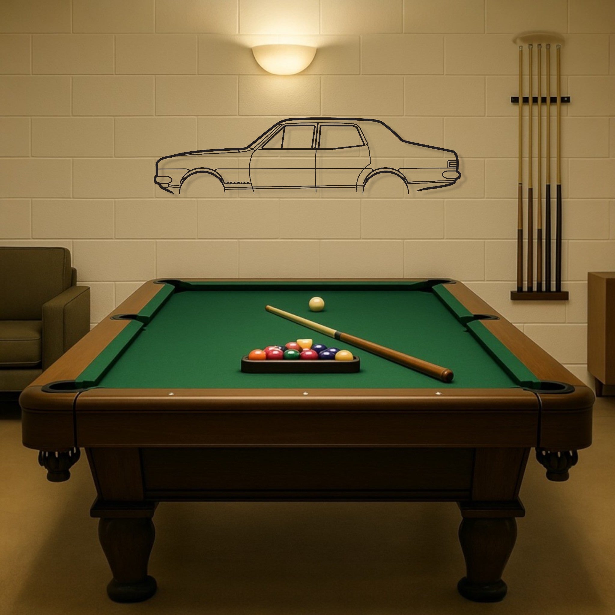 Holden HK Premier Sedan Metal Wall Art Silhouette