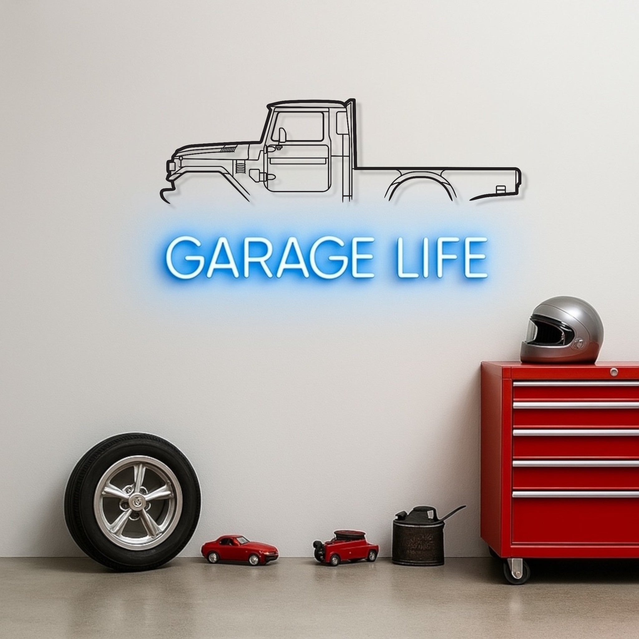 Toyota Land Cruiser 45 Series Flatbed Metal Wall Art