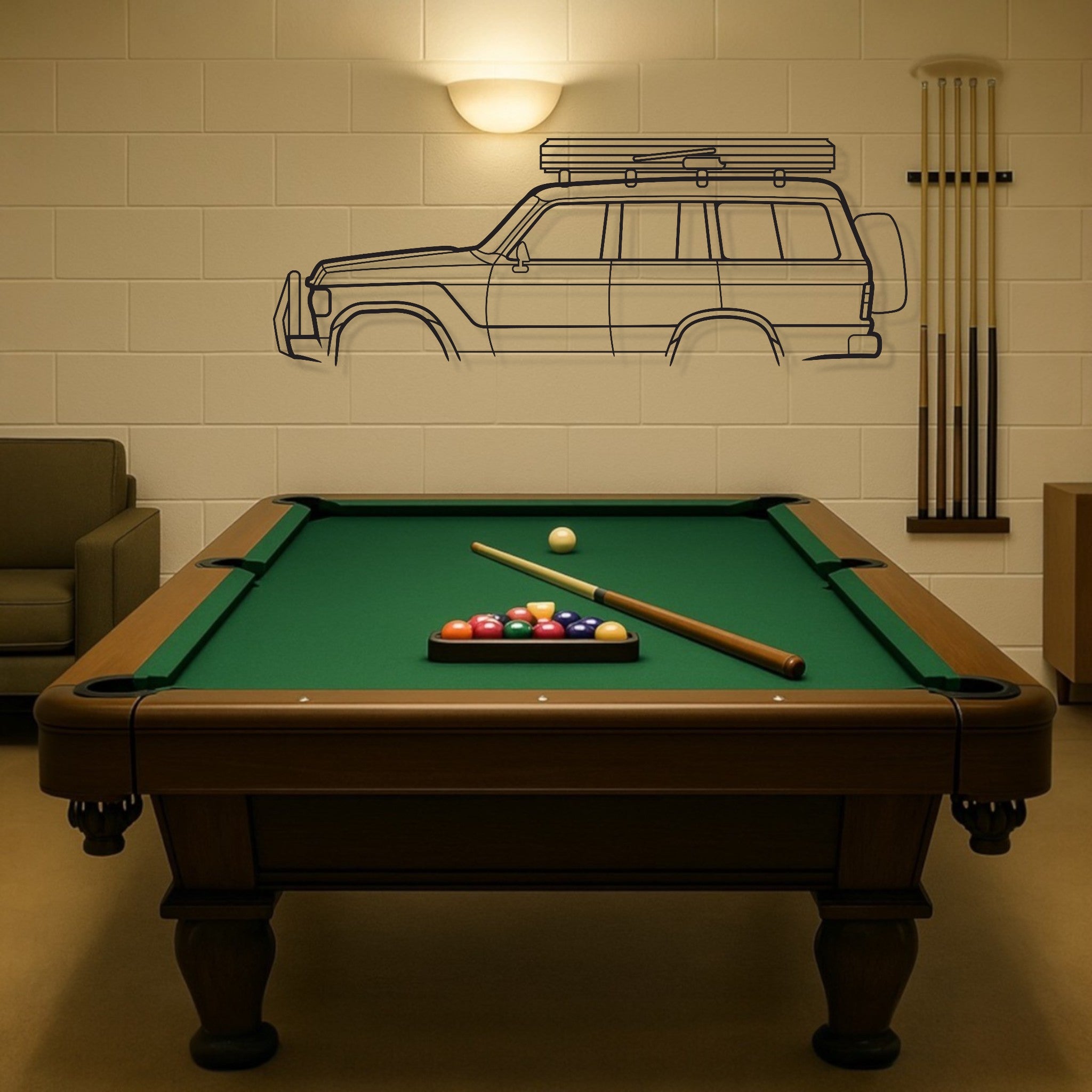 Toyota Land Cruiser FJ60 Metal Wall Art Silhouette