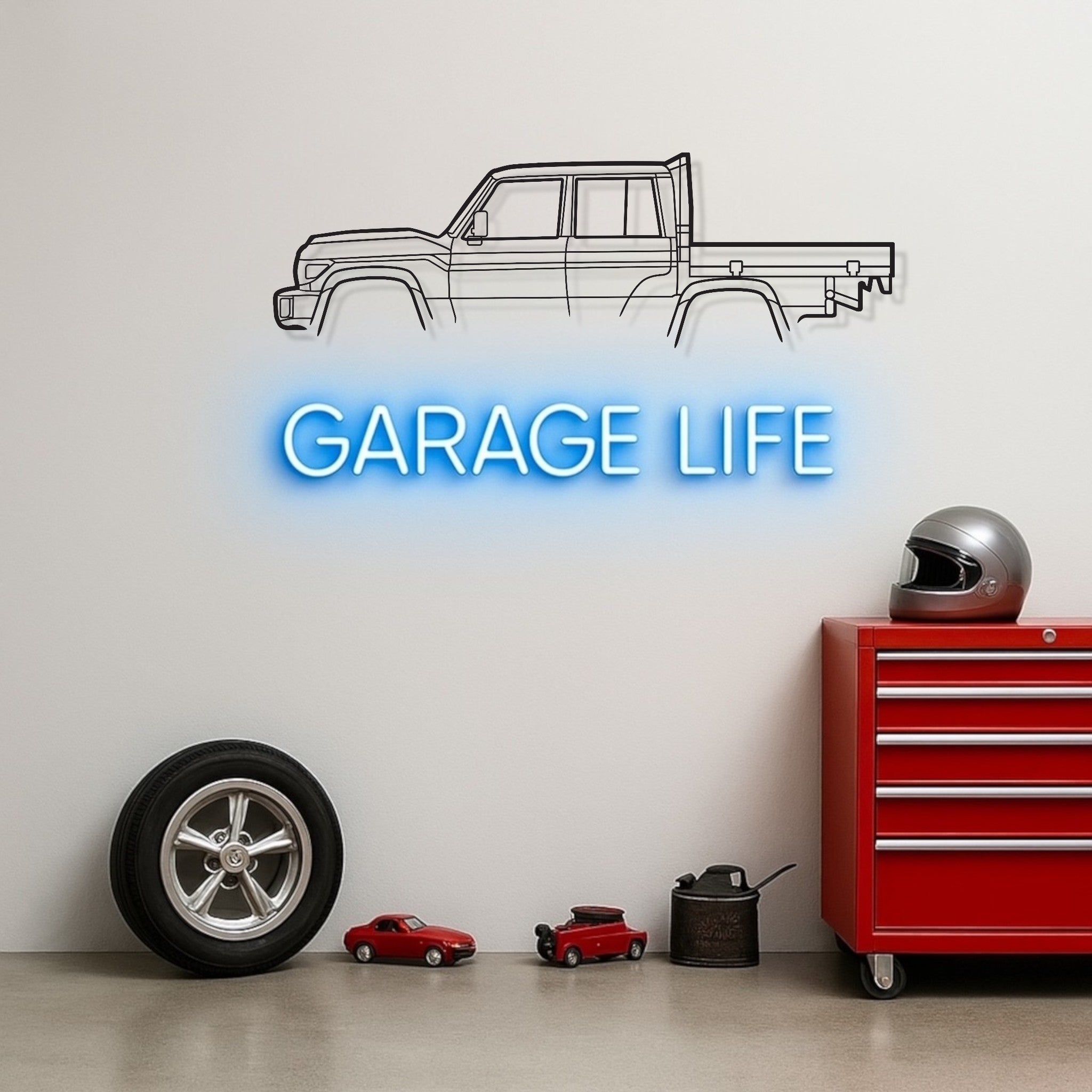 Toyota Land Cruiser 70 Series UTE Metal Wall Art Silhouette
