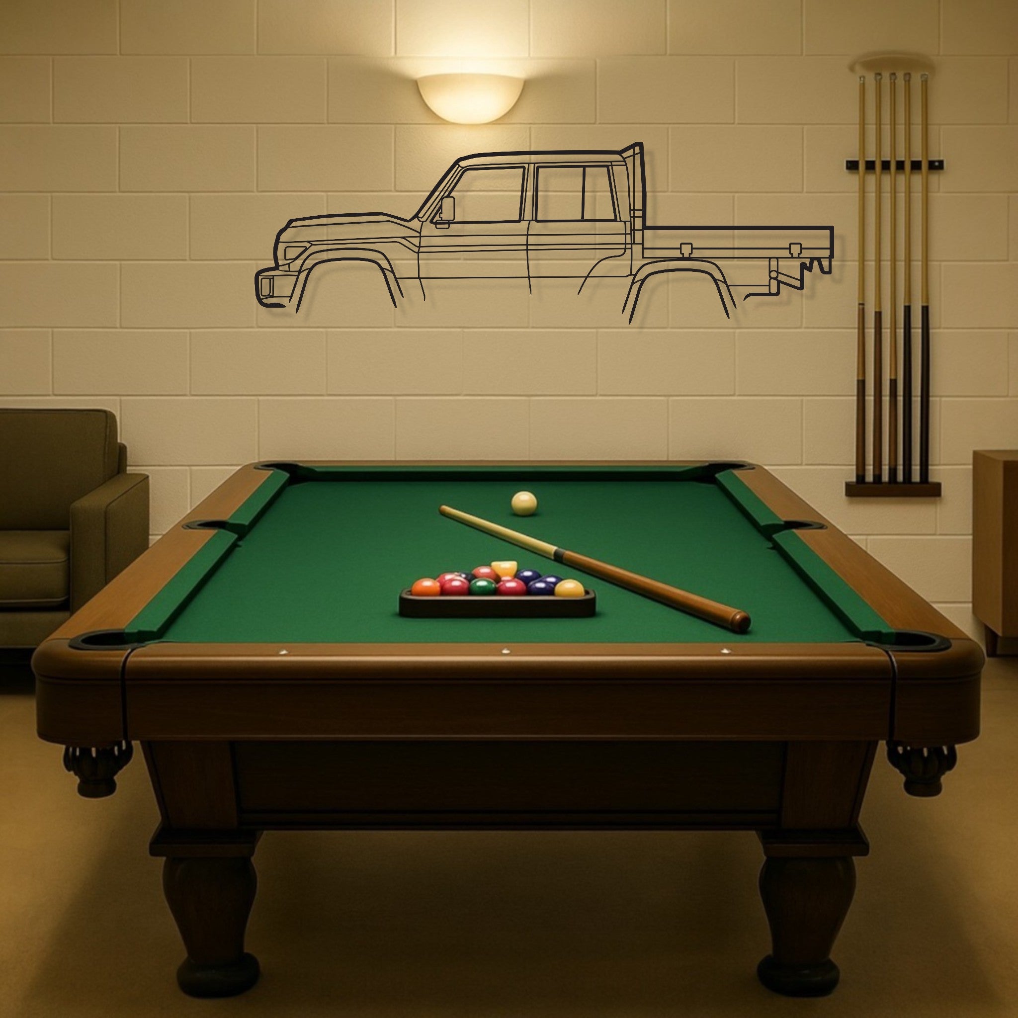 Toyota Land Cruiser 70 Series UTE Metal Wall Art Silhouette