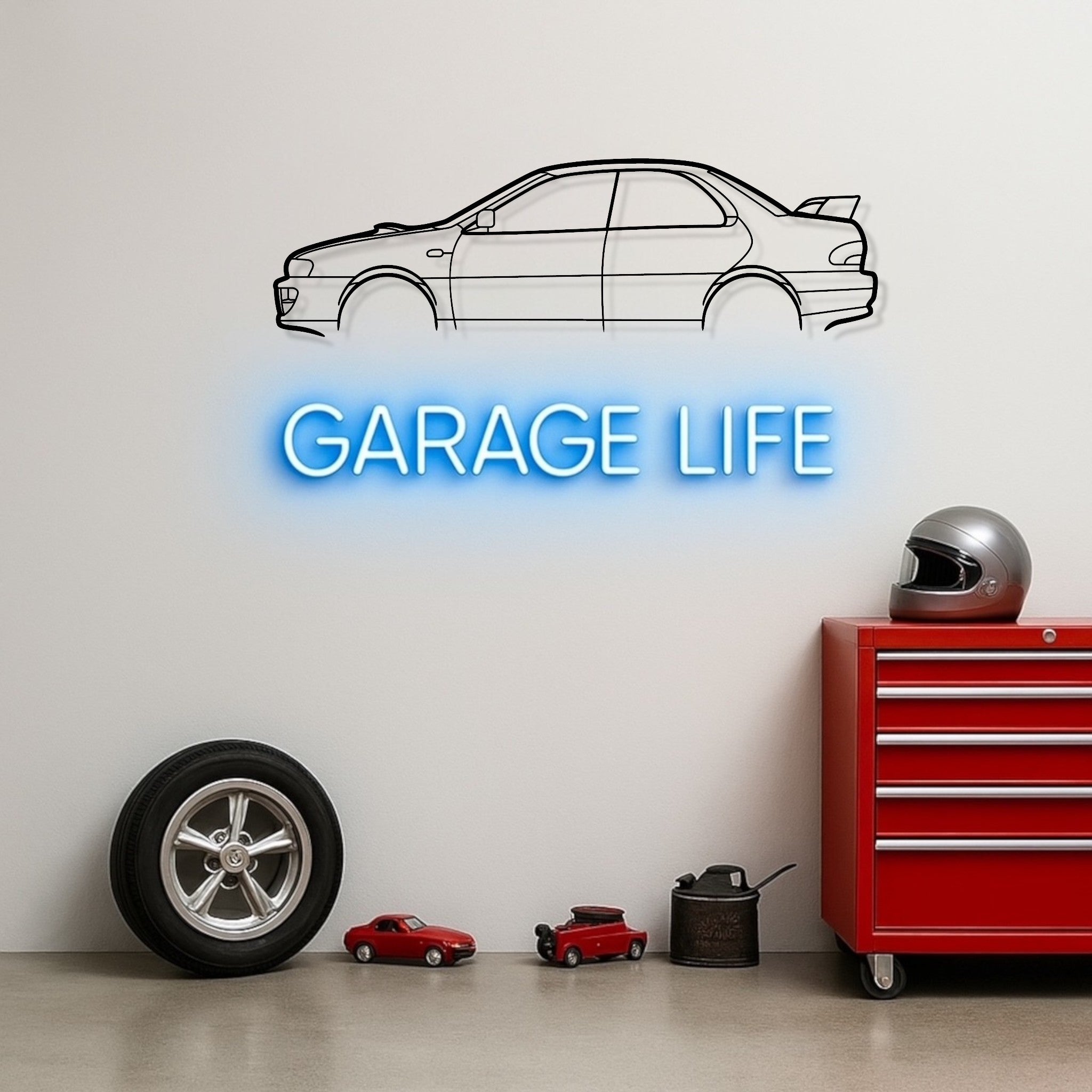 Subaru Impreza WRX 2000 Metal Wall Art Silhouette
