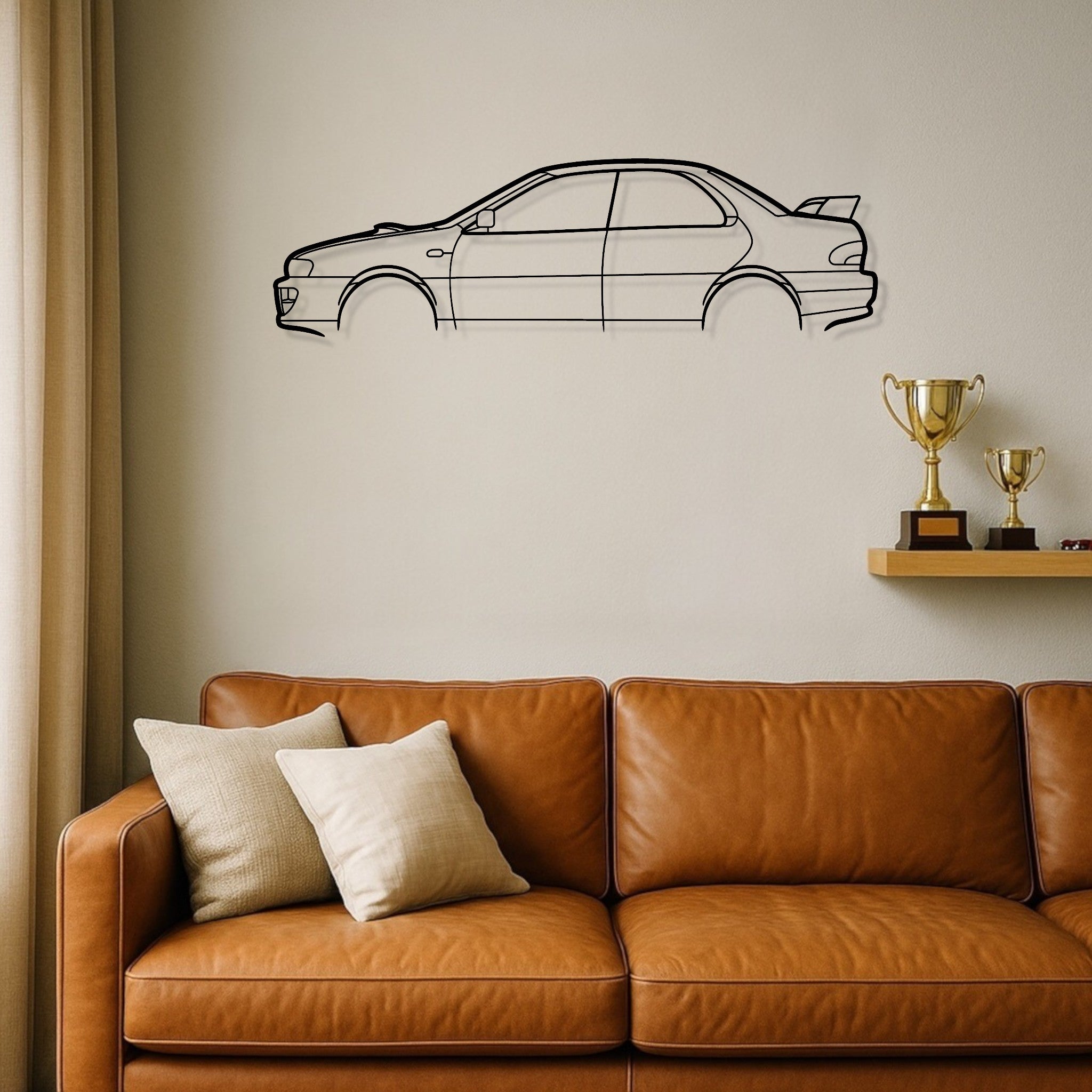 Subaru Impreza WRX 2000 Metal Wall Art Silhouette