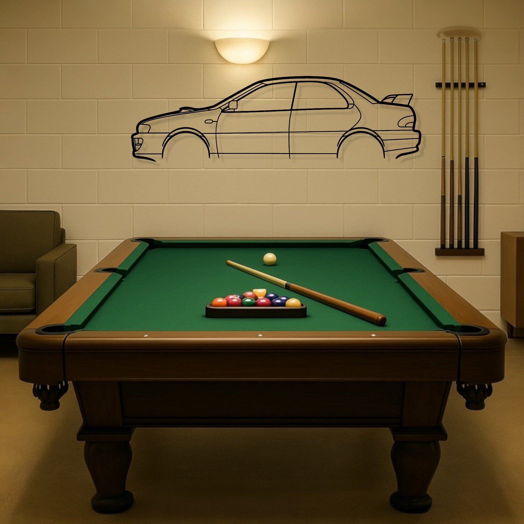 Subaru Impreza WRX 2000 Metal Wall Art Silhouette