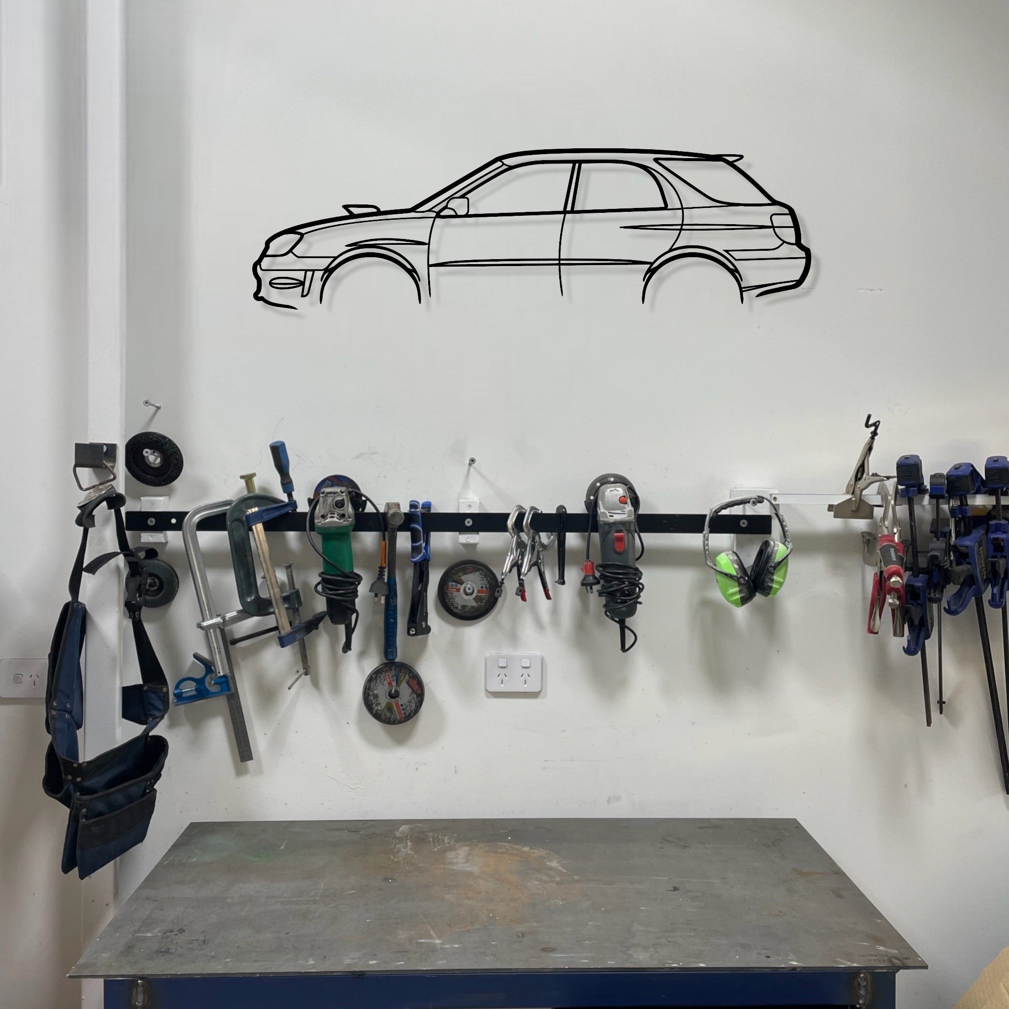 Subaru Impreza WRX 2006 Wagon Metal Wall Art Silhouette