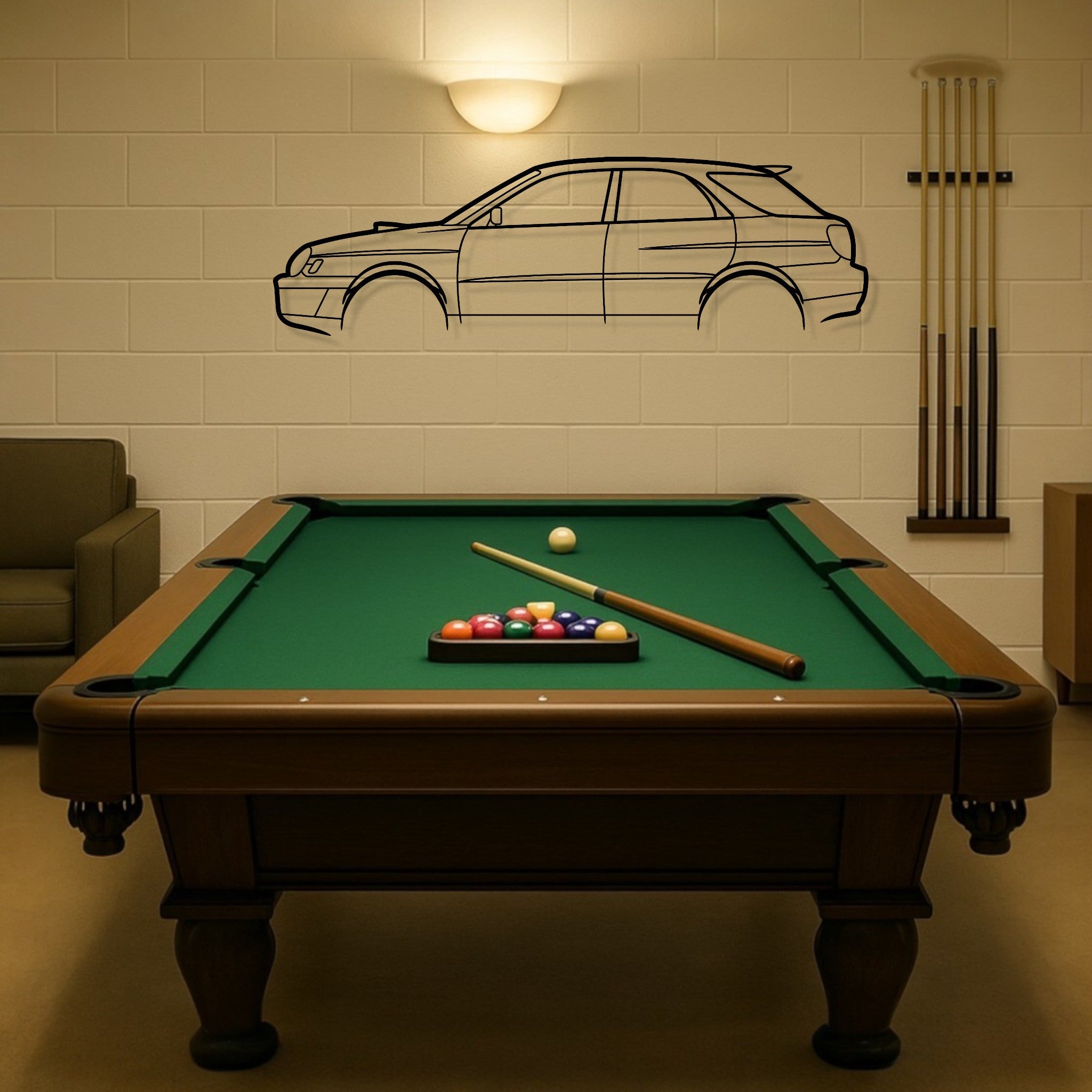 Subaru Impreza WRX 2002 Wagon Metal Wall Art Silhouette