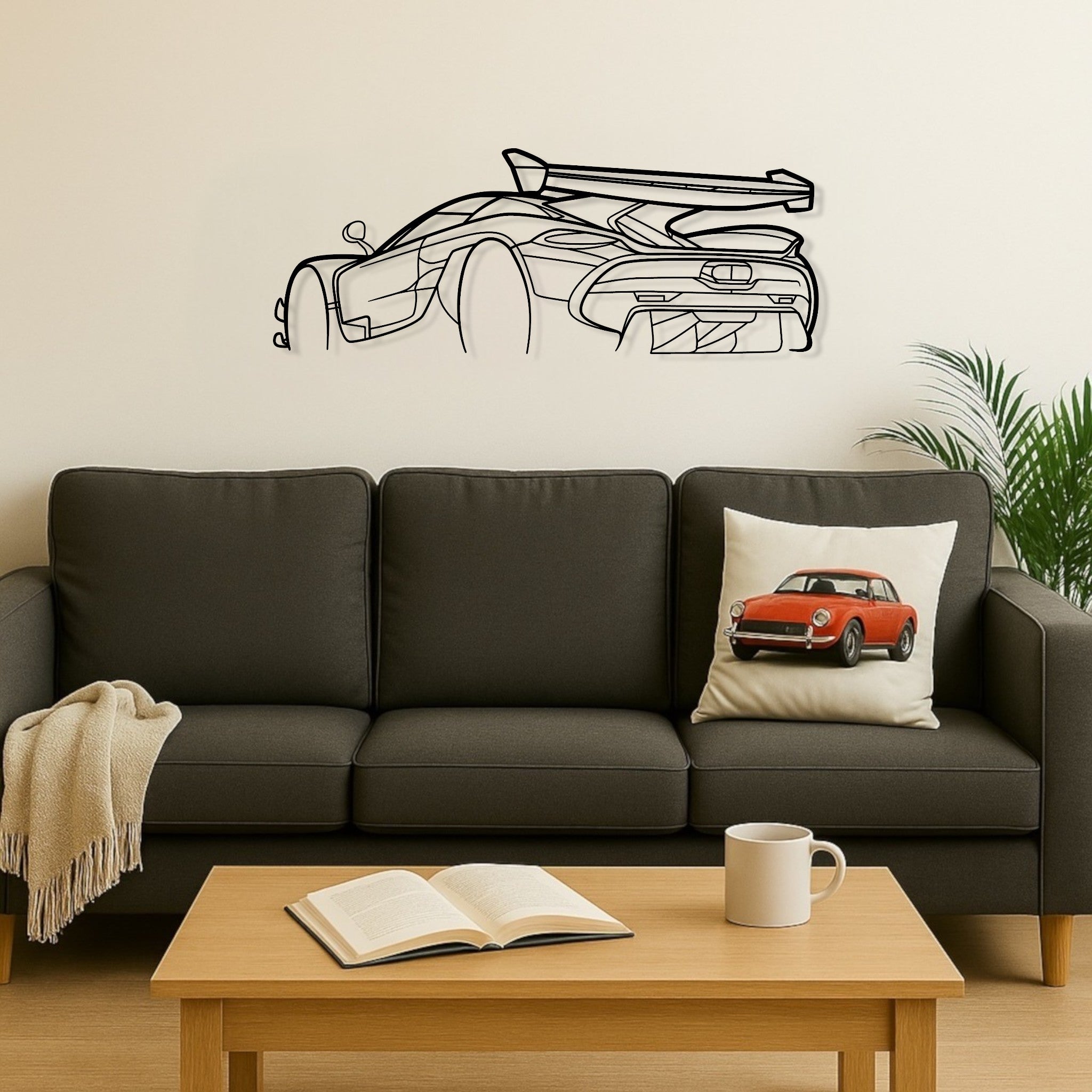 Koenigsegg Jesko Metal Wall Art Perspective Silhouette
