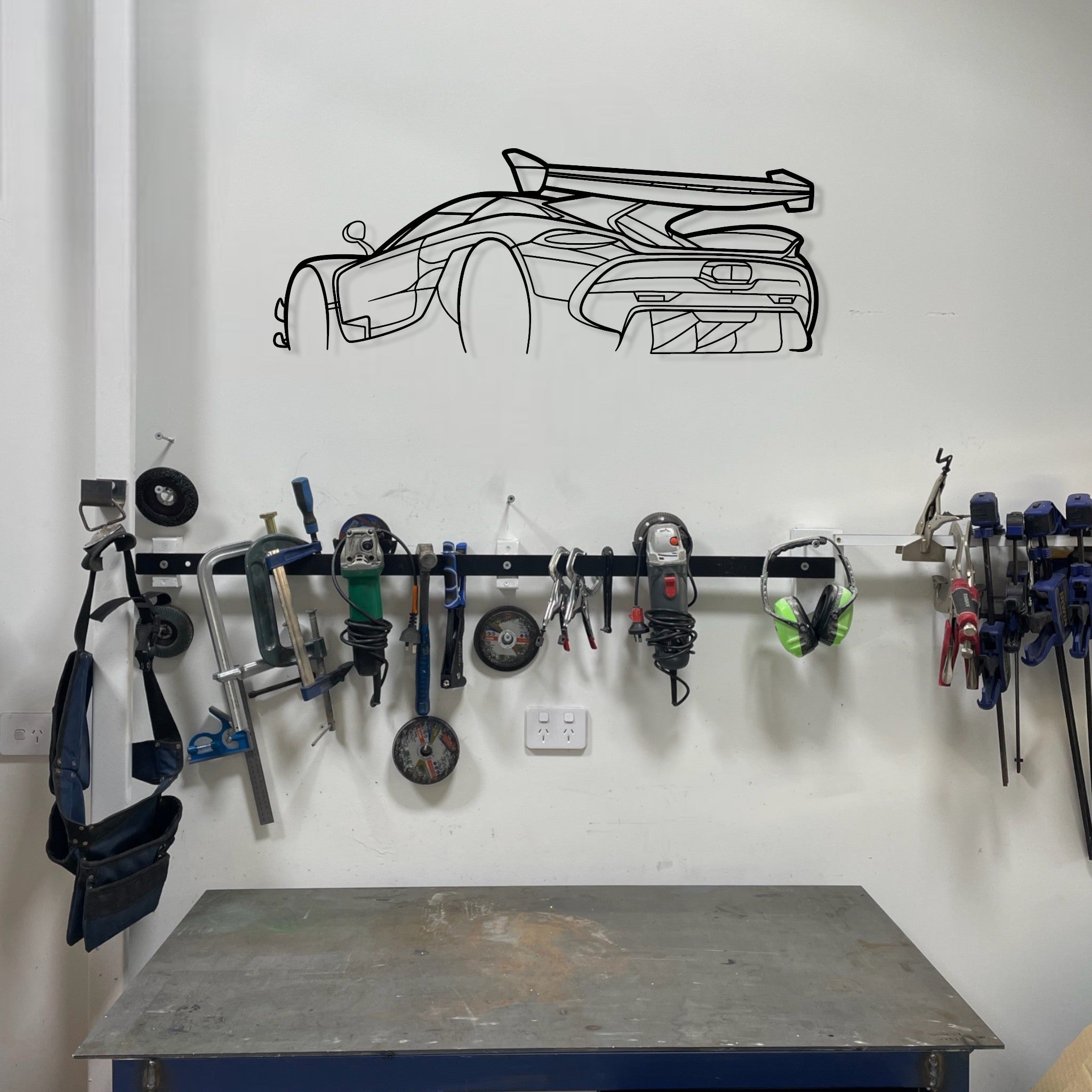 Koenigsegg Jesko Metal Wall Art Perspective Silhouette