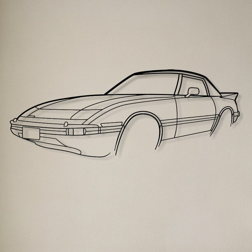 Mazda RX7 Series 1 Perspective Metal Wall Art Silhouette