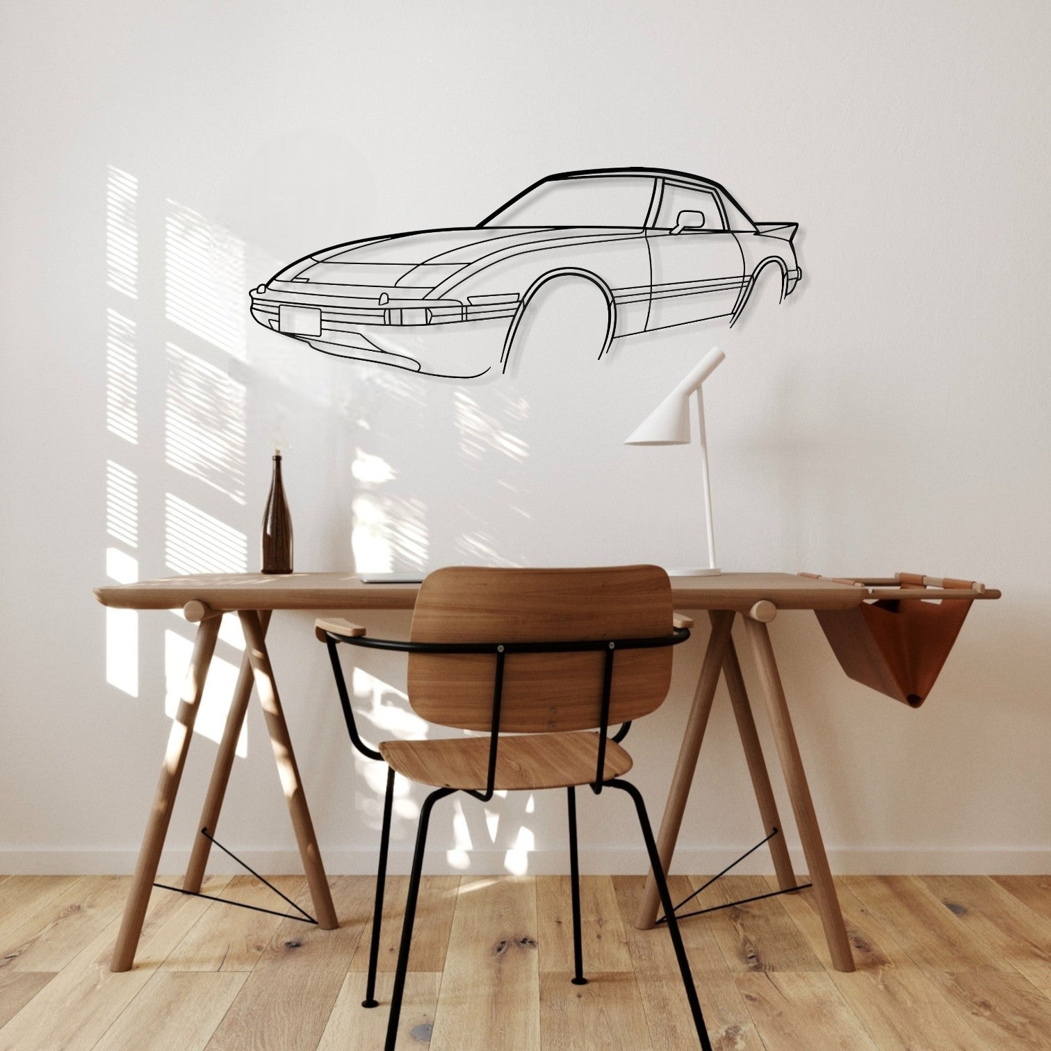 Mazda RX7 Series 1 Perspective Metal Wall Art Silhouette