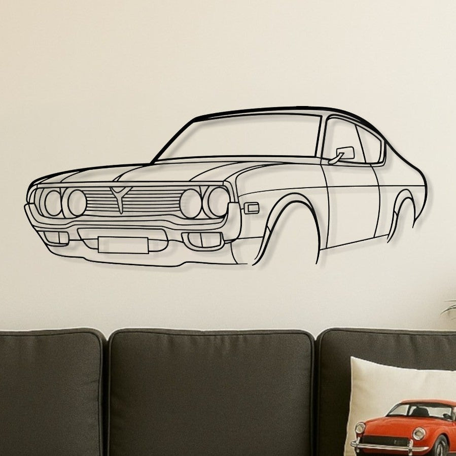 Mazda RX4 2 door Perspective Metal Wall Art Silhouette