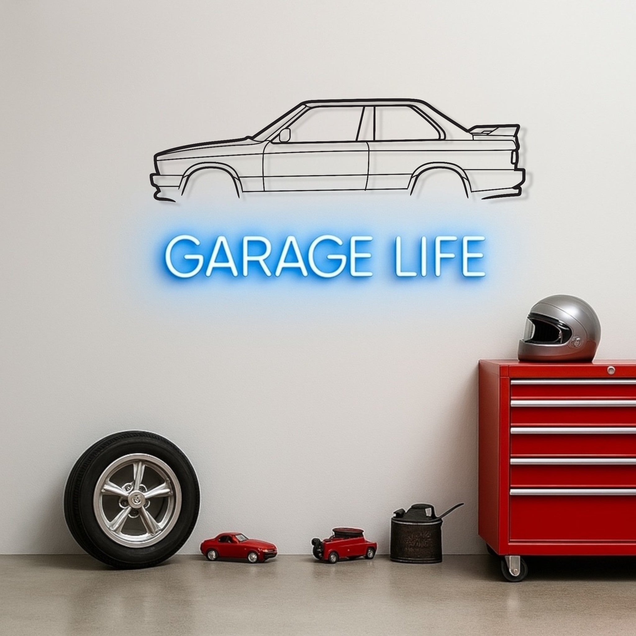 BMW E30 Metal Silhouette Car Wall Art