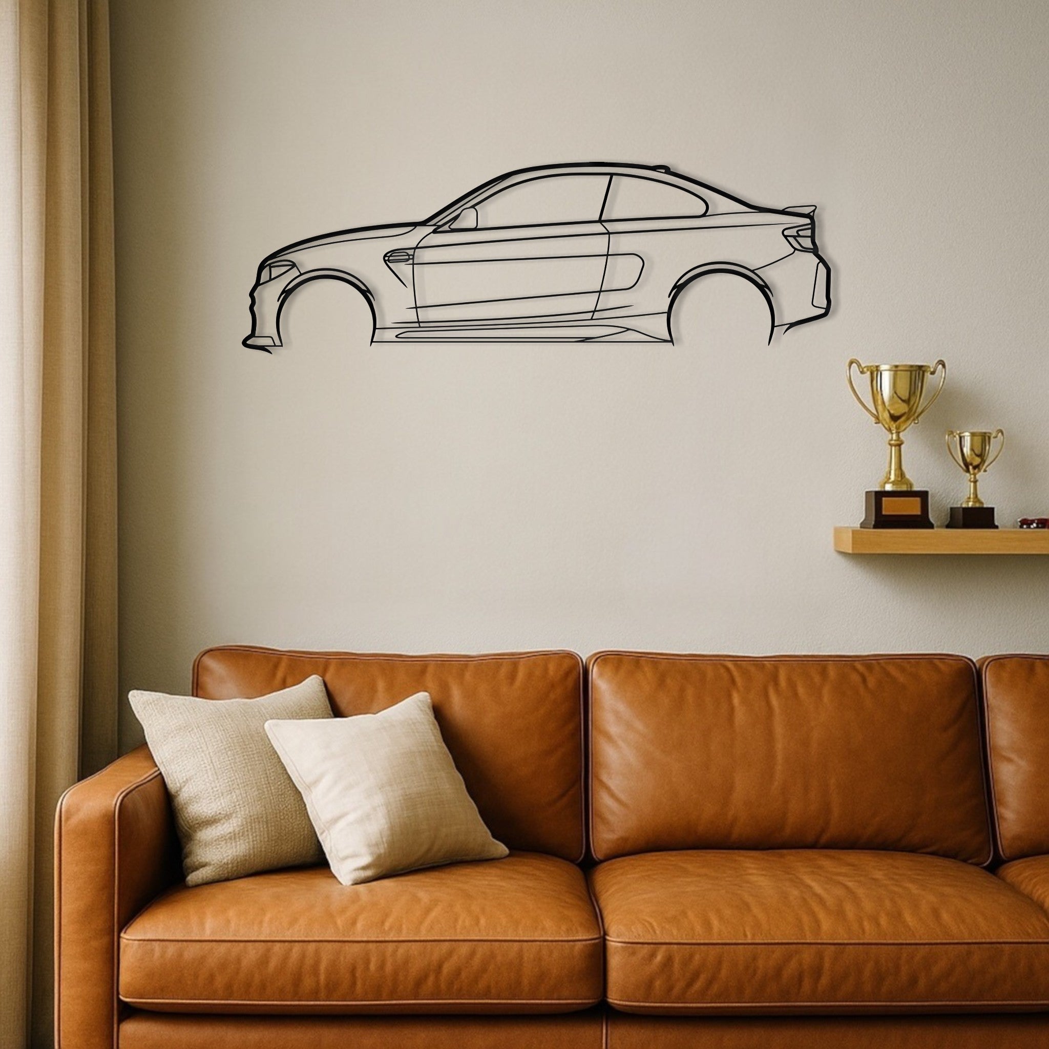 BMW F87 M2C Metal Wall Art Silhouette
