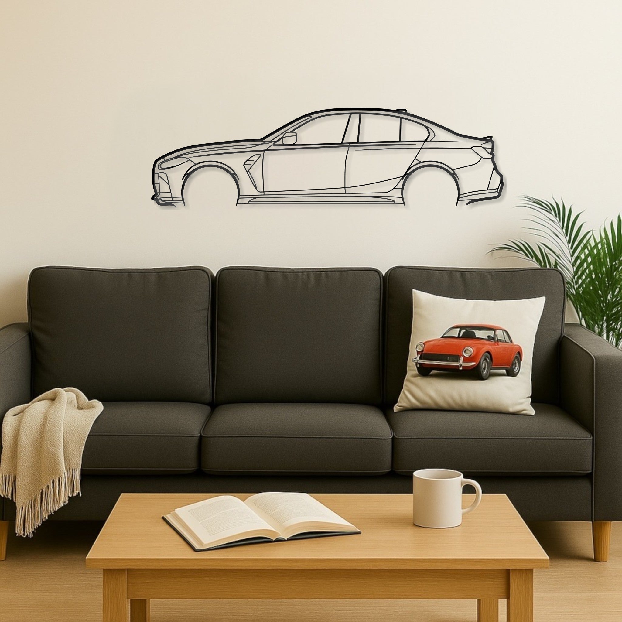 BMW G80 M3 Metal Wall Art Silhouette