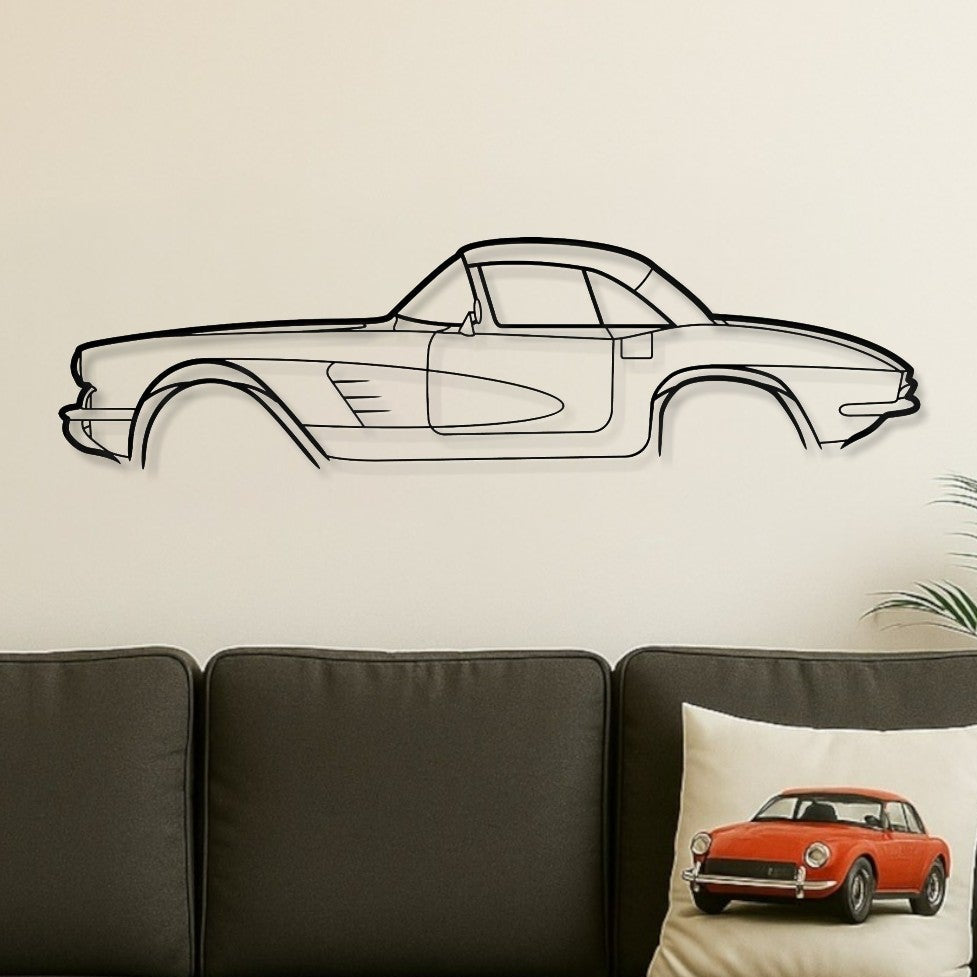 Chevrolet Corvette C1 1960 Metal Wall Art Silhouette