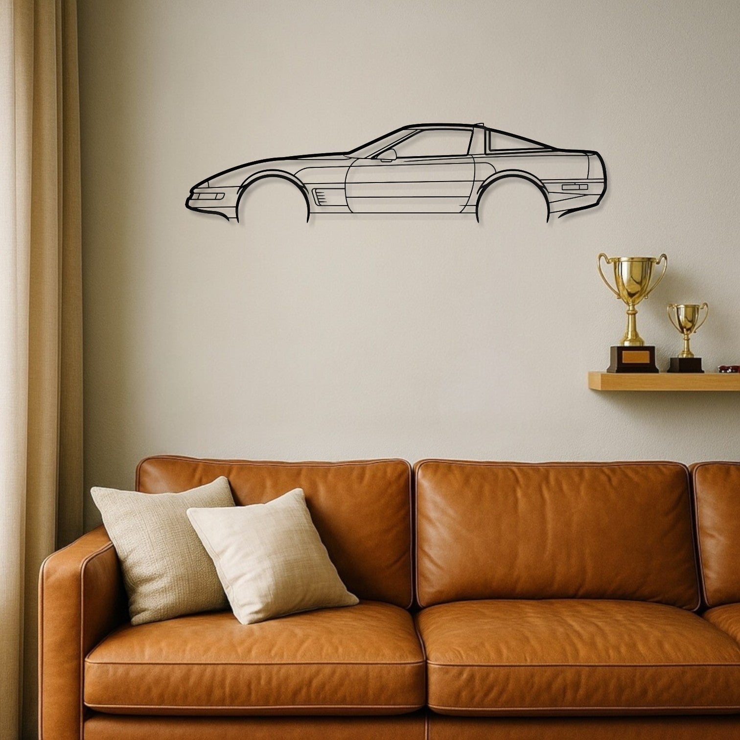 Chevrolet Corvette ZR-1 1995 Metal Wall Art Silhouette
