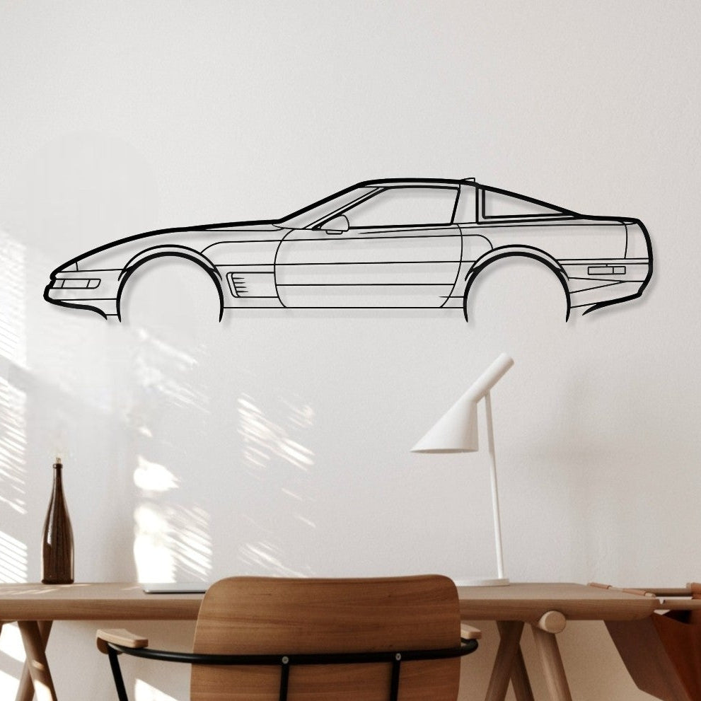 Chevrolet Corvette ZR-1 1995 Metal Wall Art Silhouette