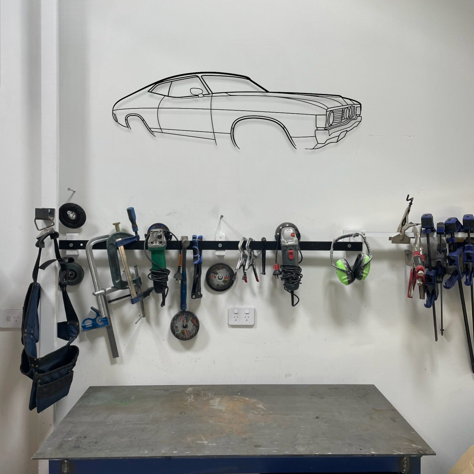 Ford Falcon XA 2 Door Perpective Metal Wall Art Silhouette