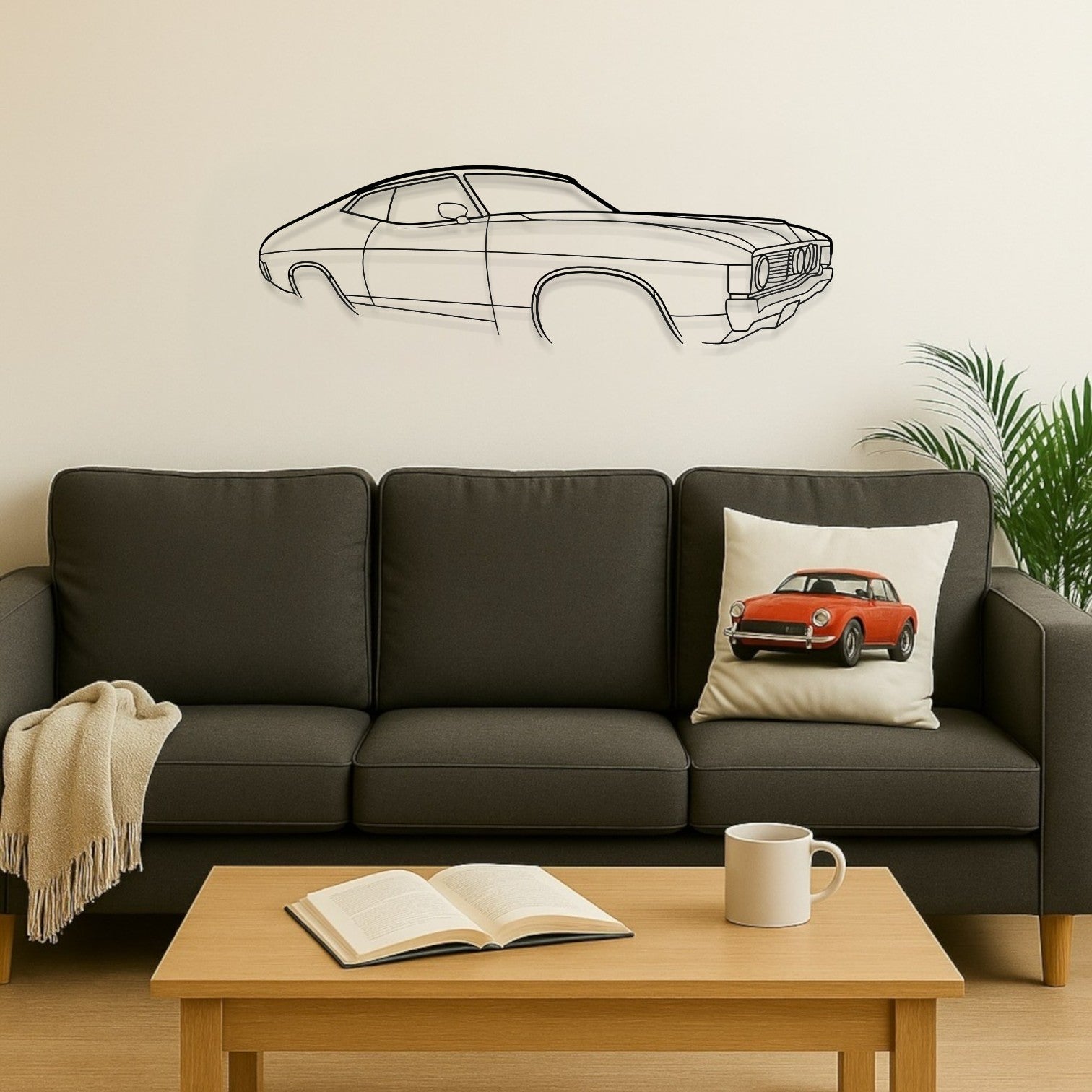 Ford Falcon XA 2 Door Perpective Metal Wall Art Silhouette