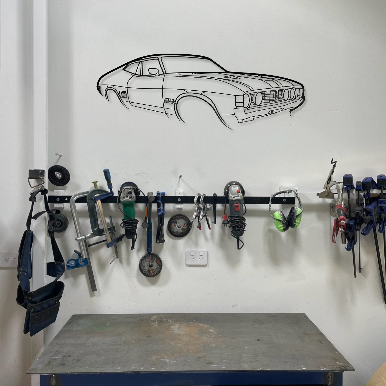 Ford Falcon XA GT 2 Door Perspective Metal Wall Art Silhouette