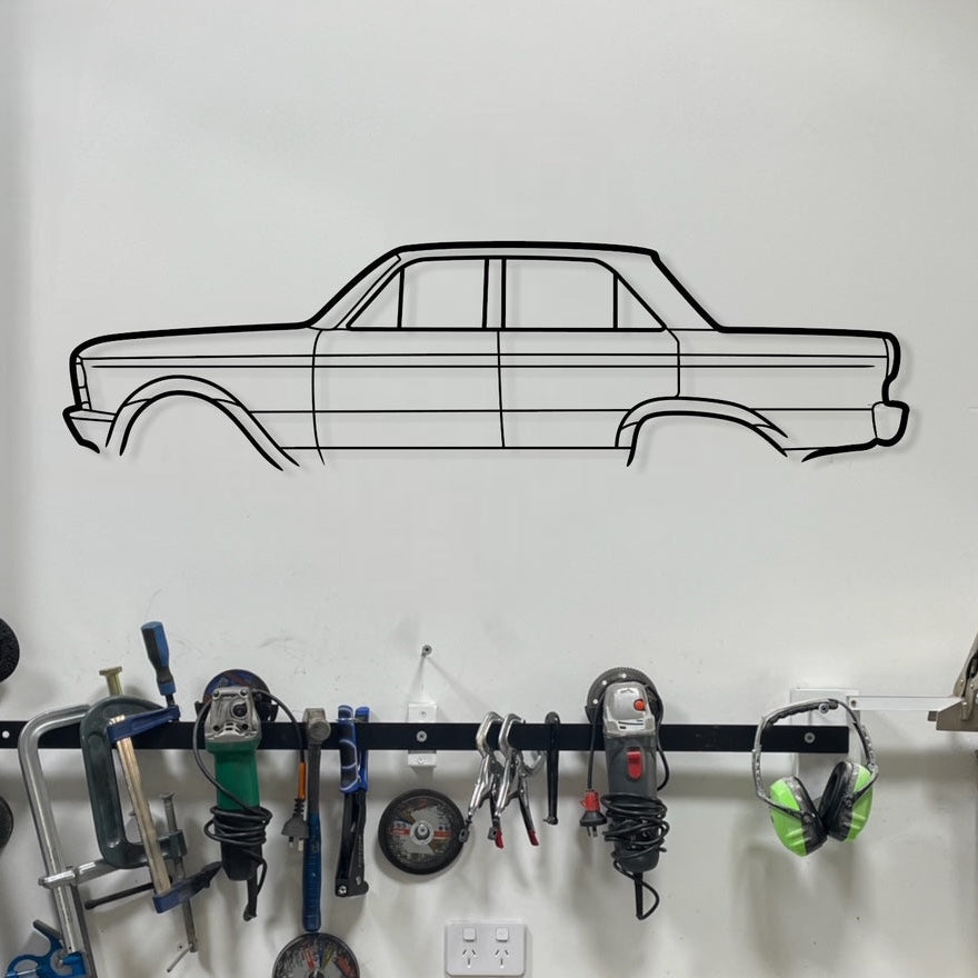Ford Falcon XP 1965 Metal Wall Art Silhouette