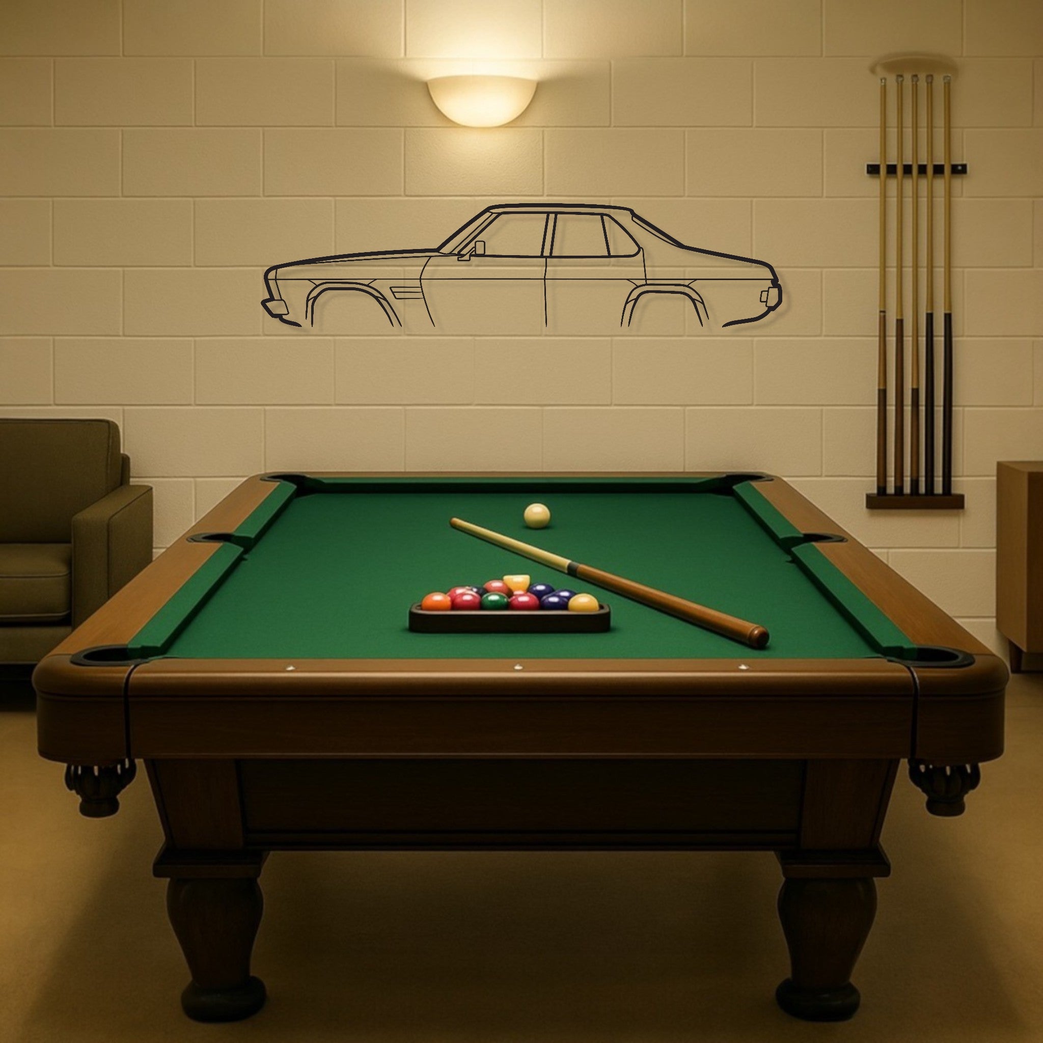 Holden Kingswood HQ Monaro 4 Door Metal Wall Art Silhouette
