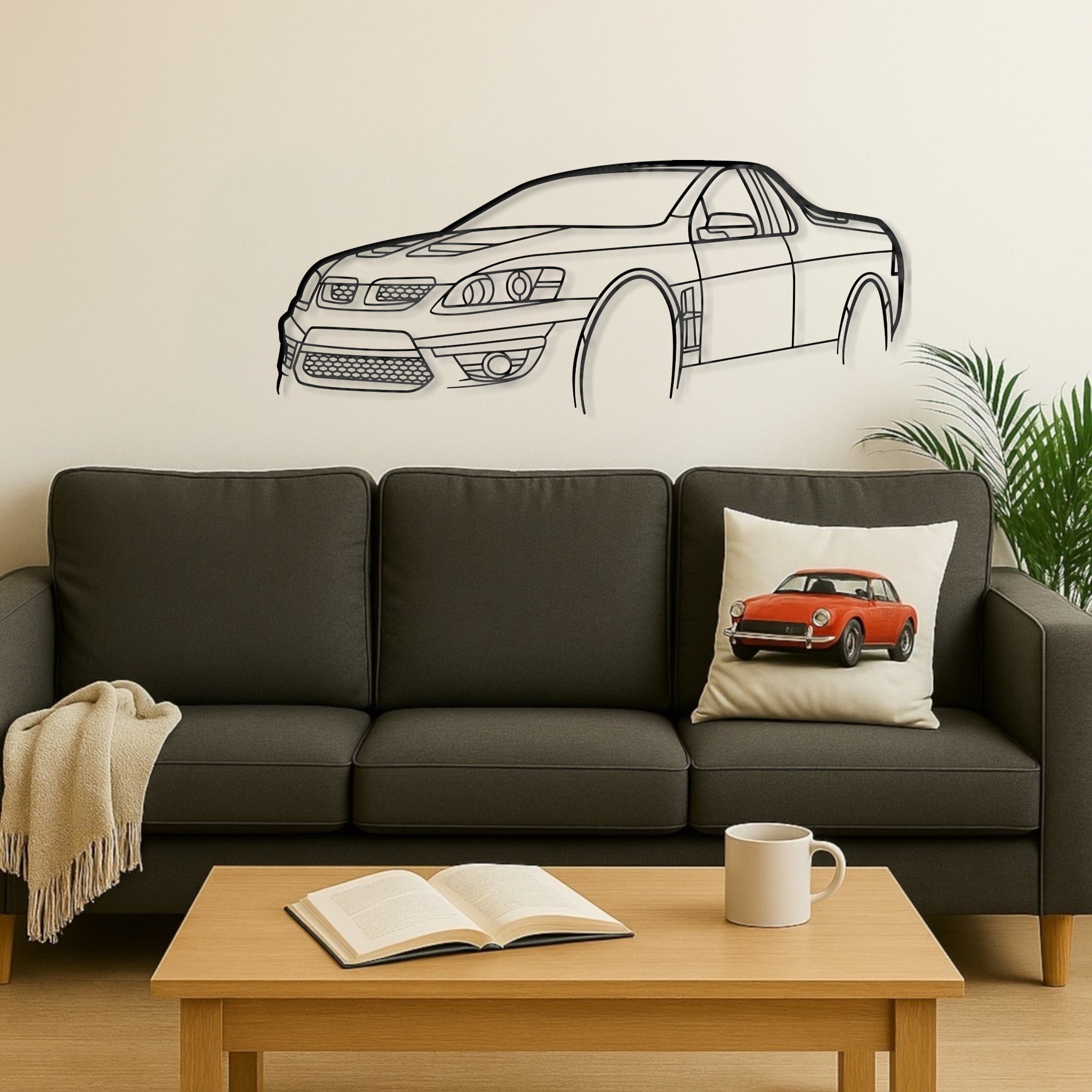 Holden VE Maloo UTE Metal Wall Art Perspective