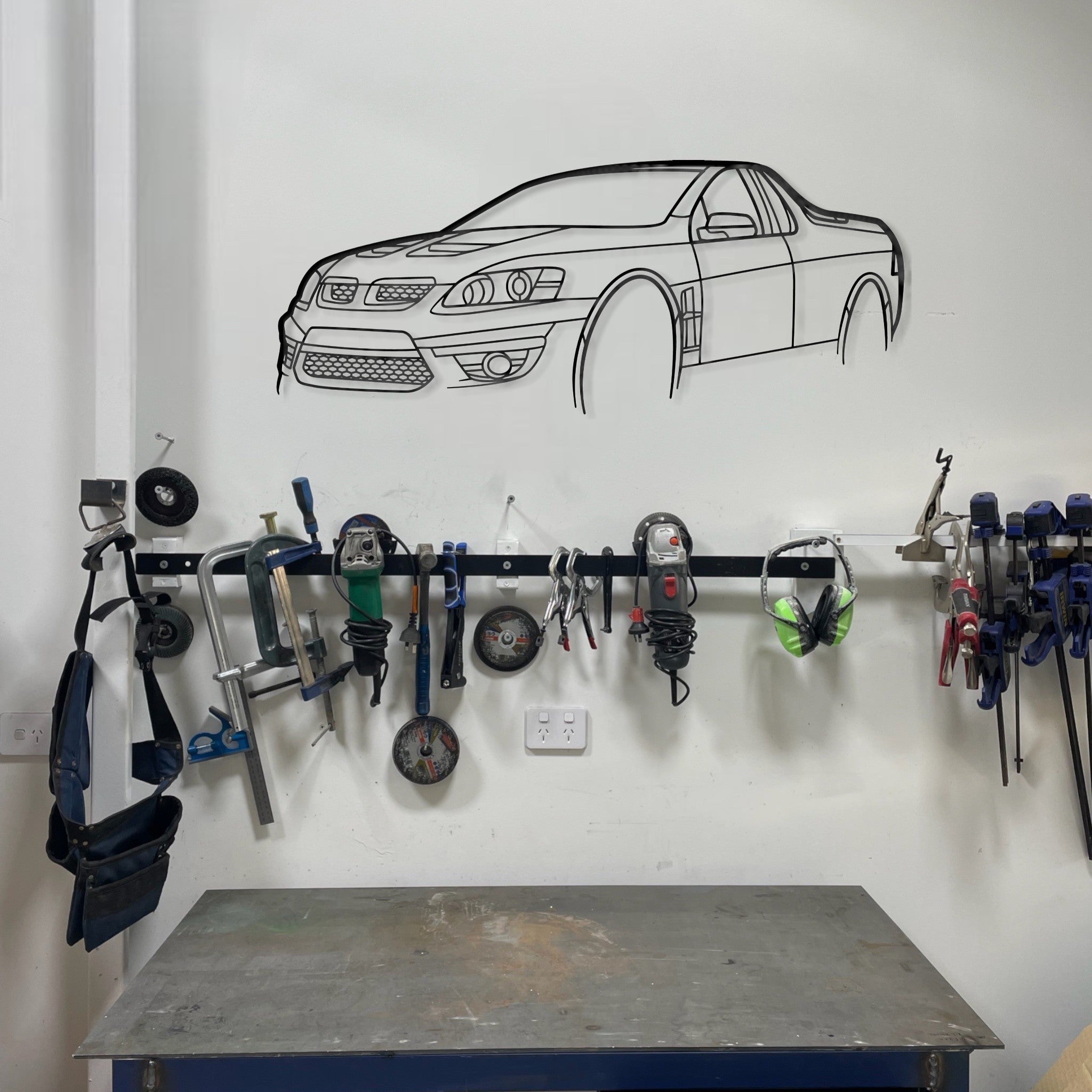 Holden VE Maloo UTE Metal Wall Art Perspective