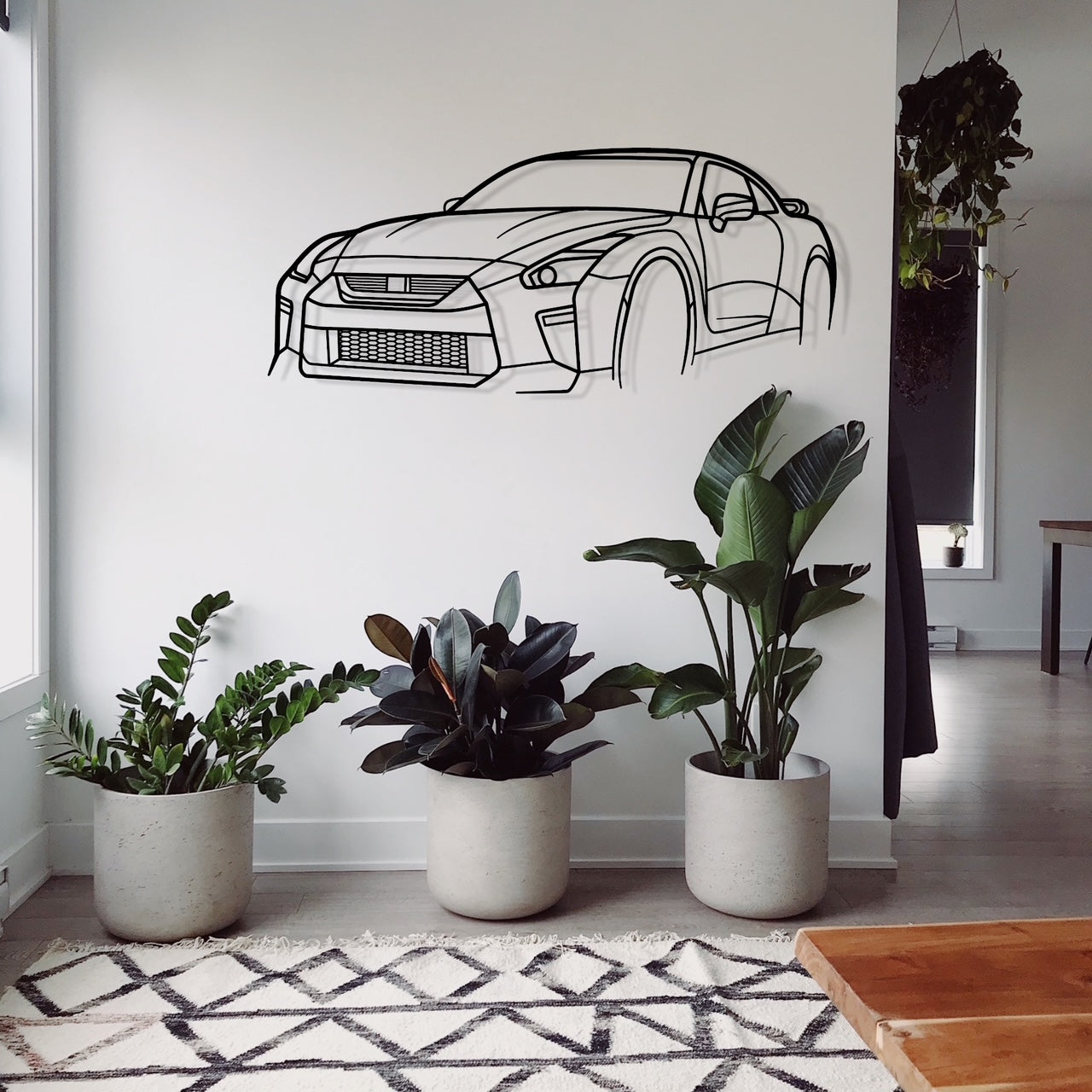 Nissan Skyline R35 GTR Metal Wall Art Perspective Silhouette