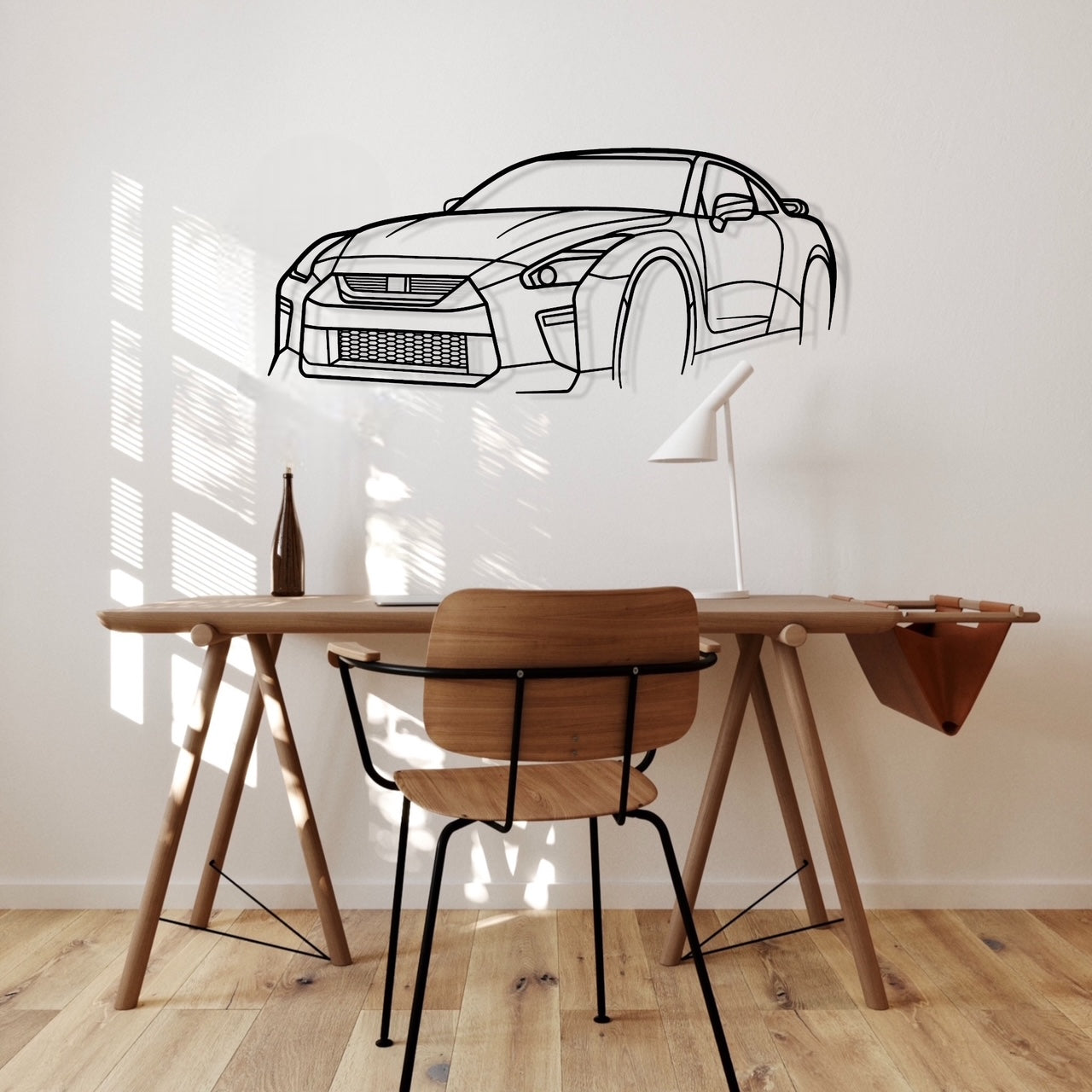 Nissan Skyline R35 GTR Metal Wall Art Perspective Silhouette