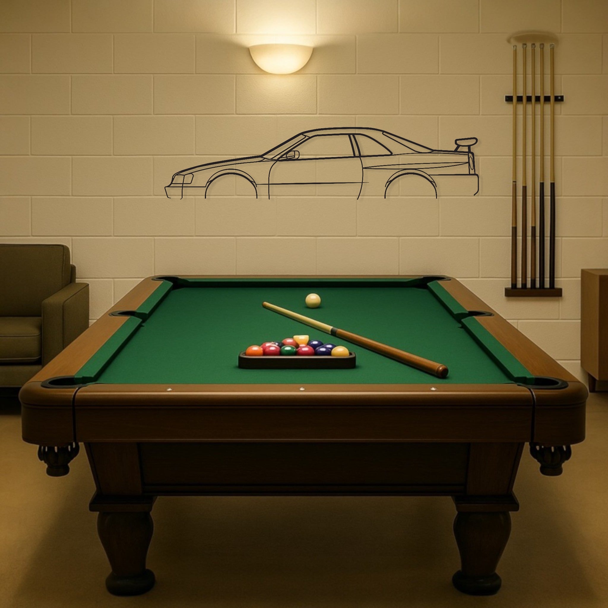 Nissan Skyline R34 GTR Metal Car Wall Silhouette