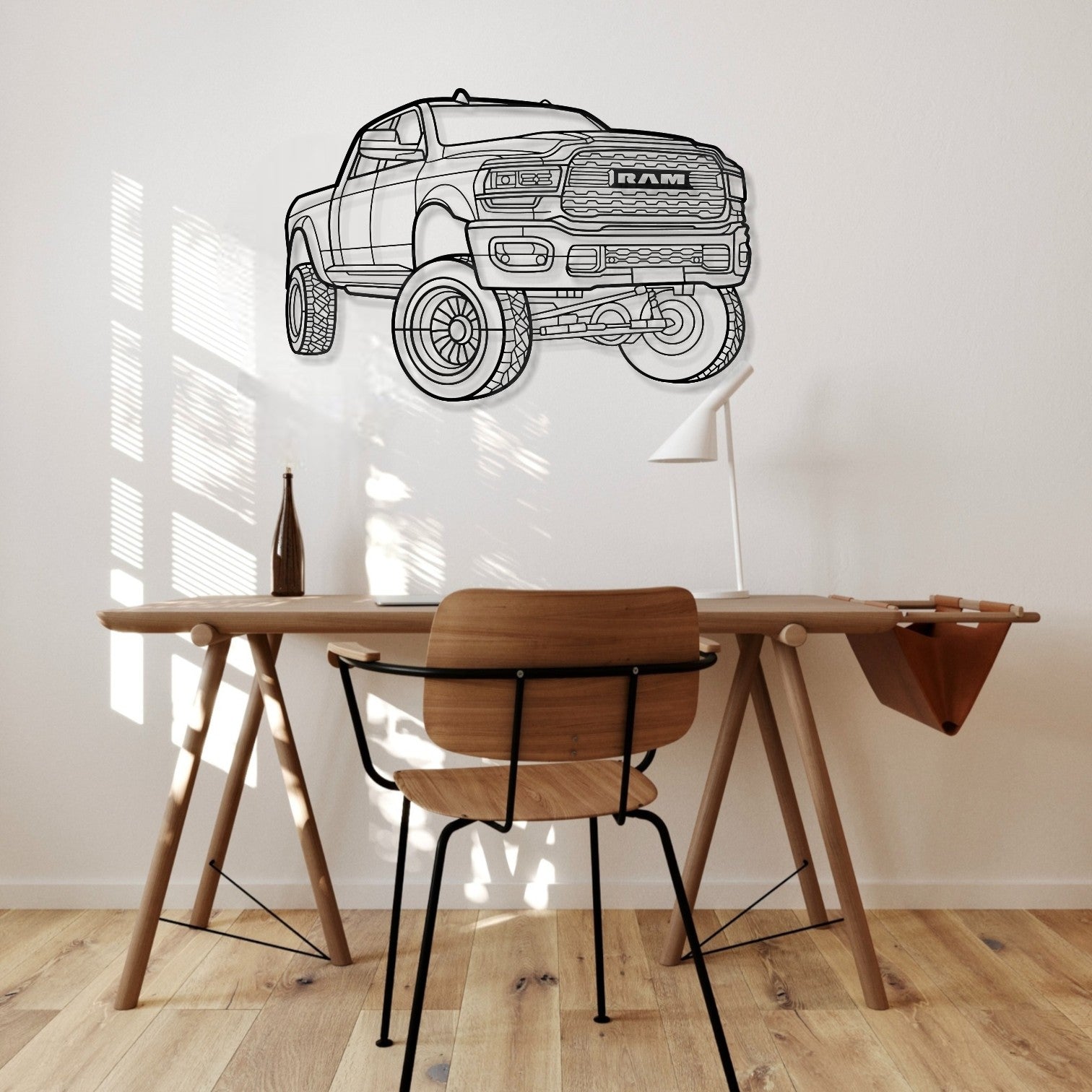 RAM 2500 Mega Cab Perspective Metal Wall Art Silhouette